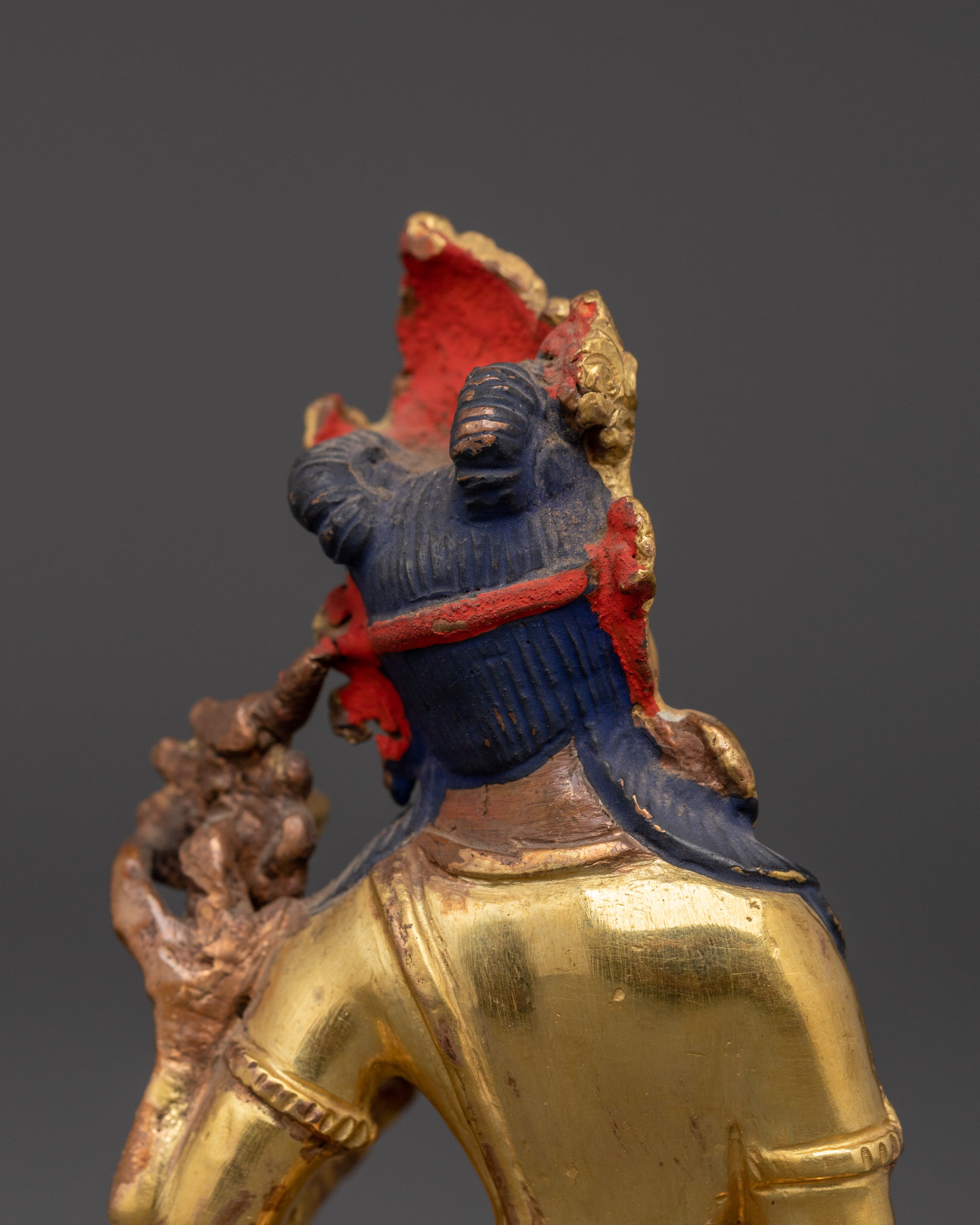 Lord Indra Statue | Gold-Plated Copper Indra Deity Sculpture