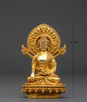 Shakyamuni Buddha Statue with Halo | Tibetan Spiritual Meditation Shrine