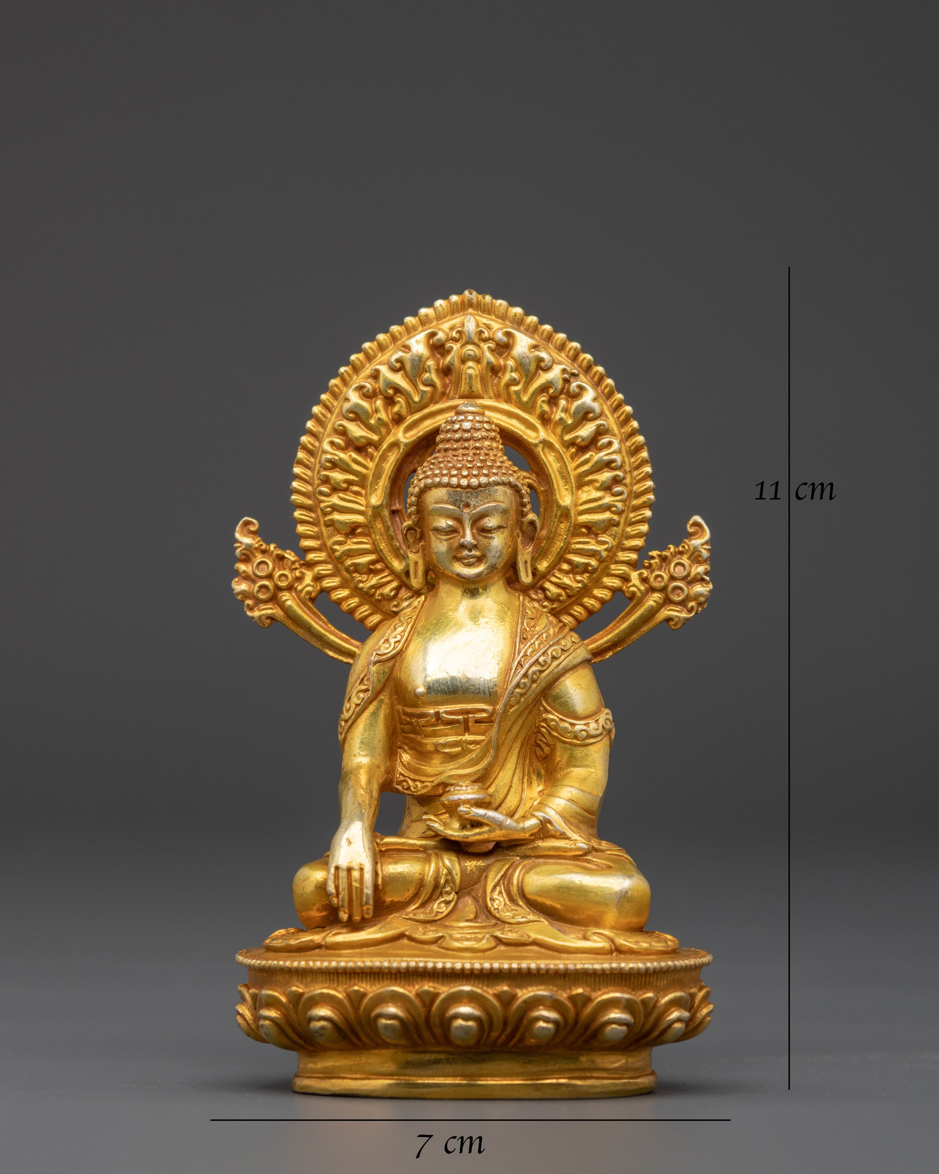 Shakyamuni Buddha Statue with Halo | Tibetan Spiritual Meditation Shrine