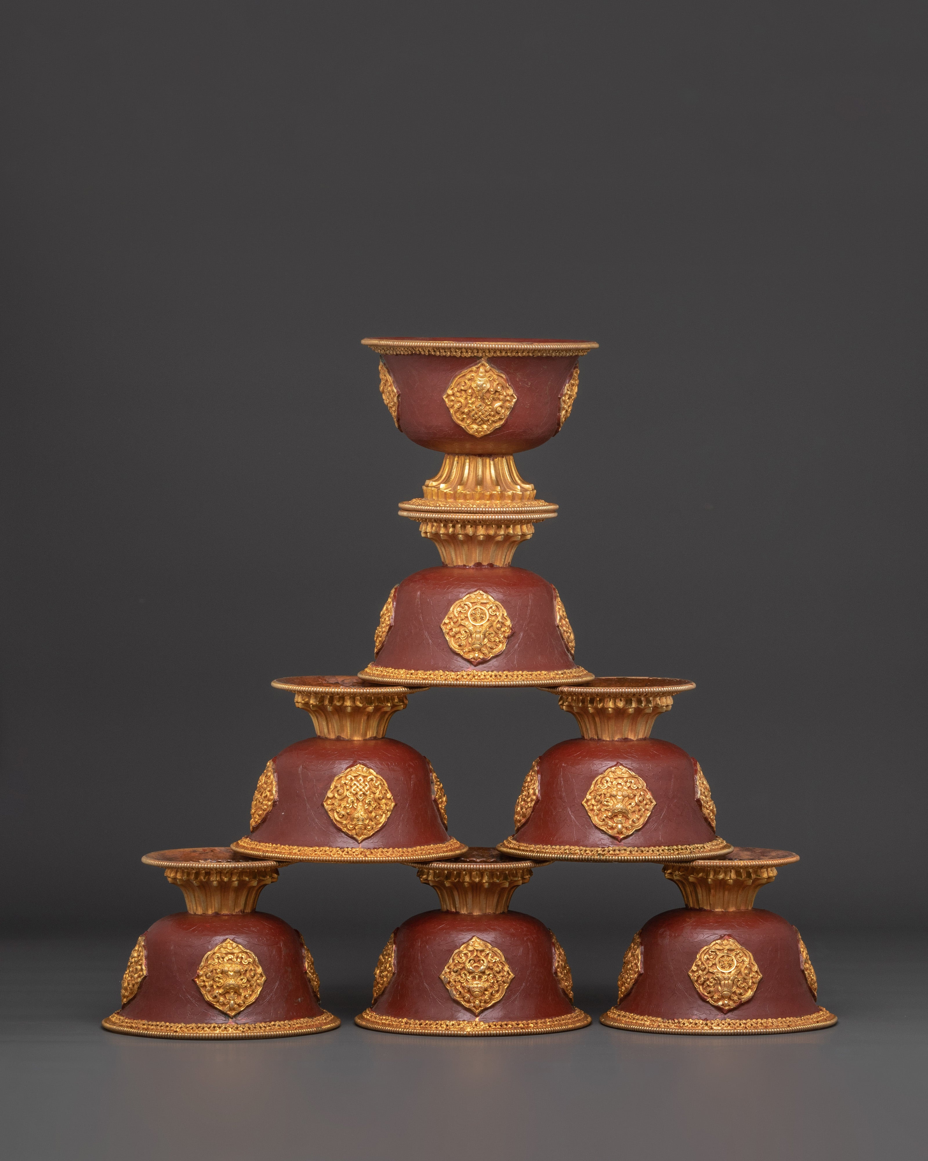 Tibetan Water Offering Bowl Set | Sacred Ritual Tools for Spiritual Altar
