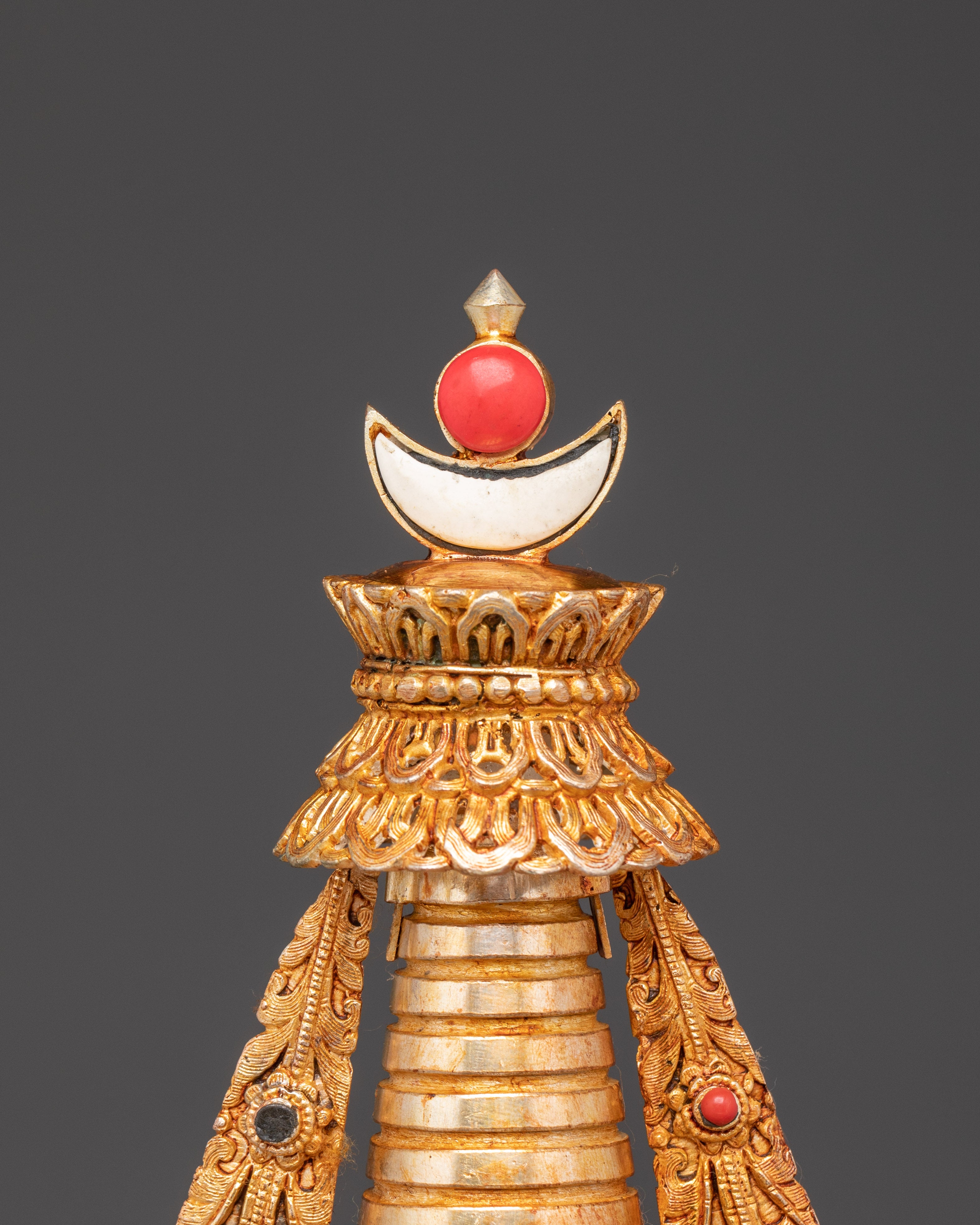 Gold-Plated Traditional Tibetan Stupa | Symbol of Enlightenment & Sacred Blessings