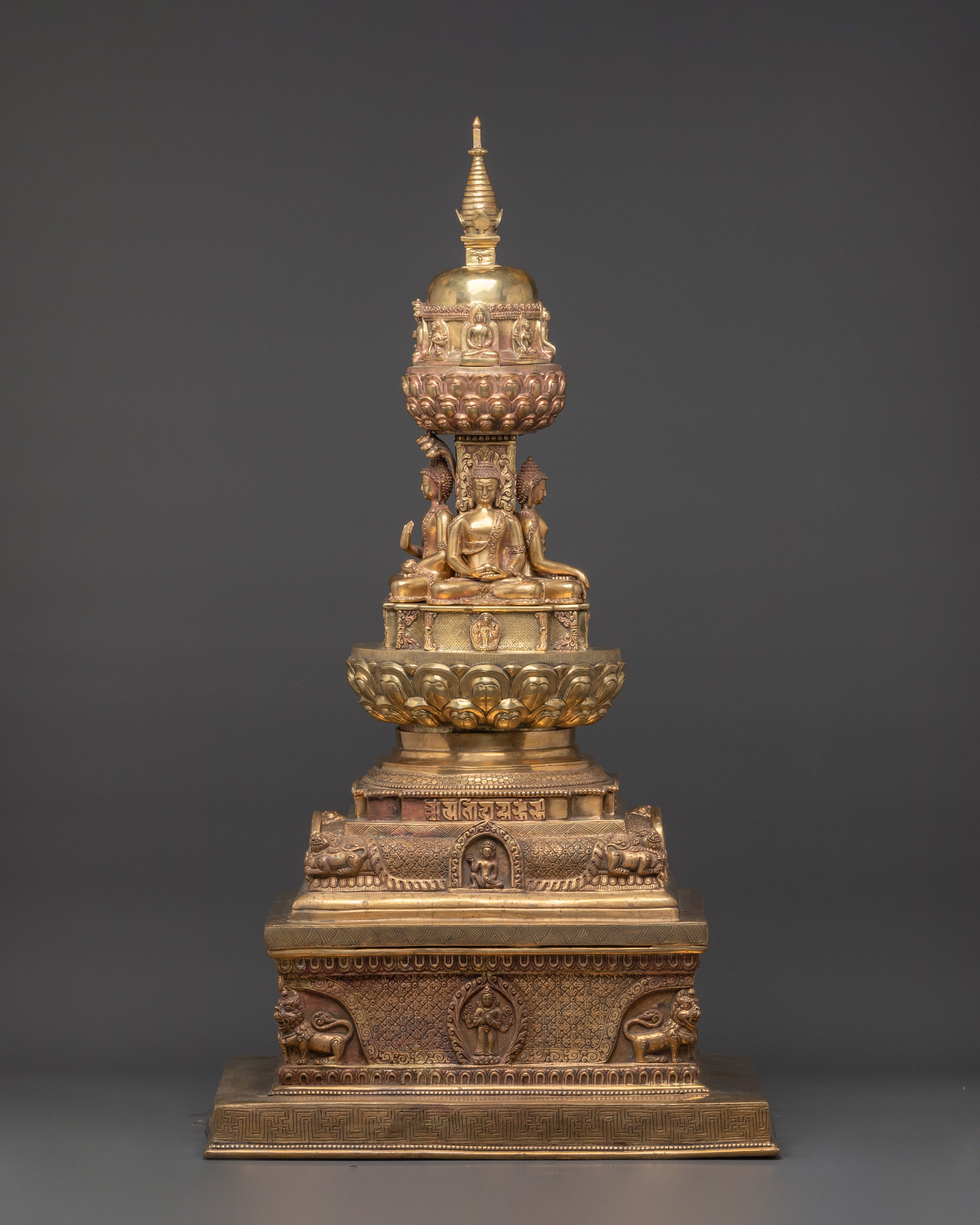 Five Dhyani Buddhas Stupa | Tibetan Temple Stupa