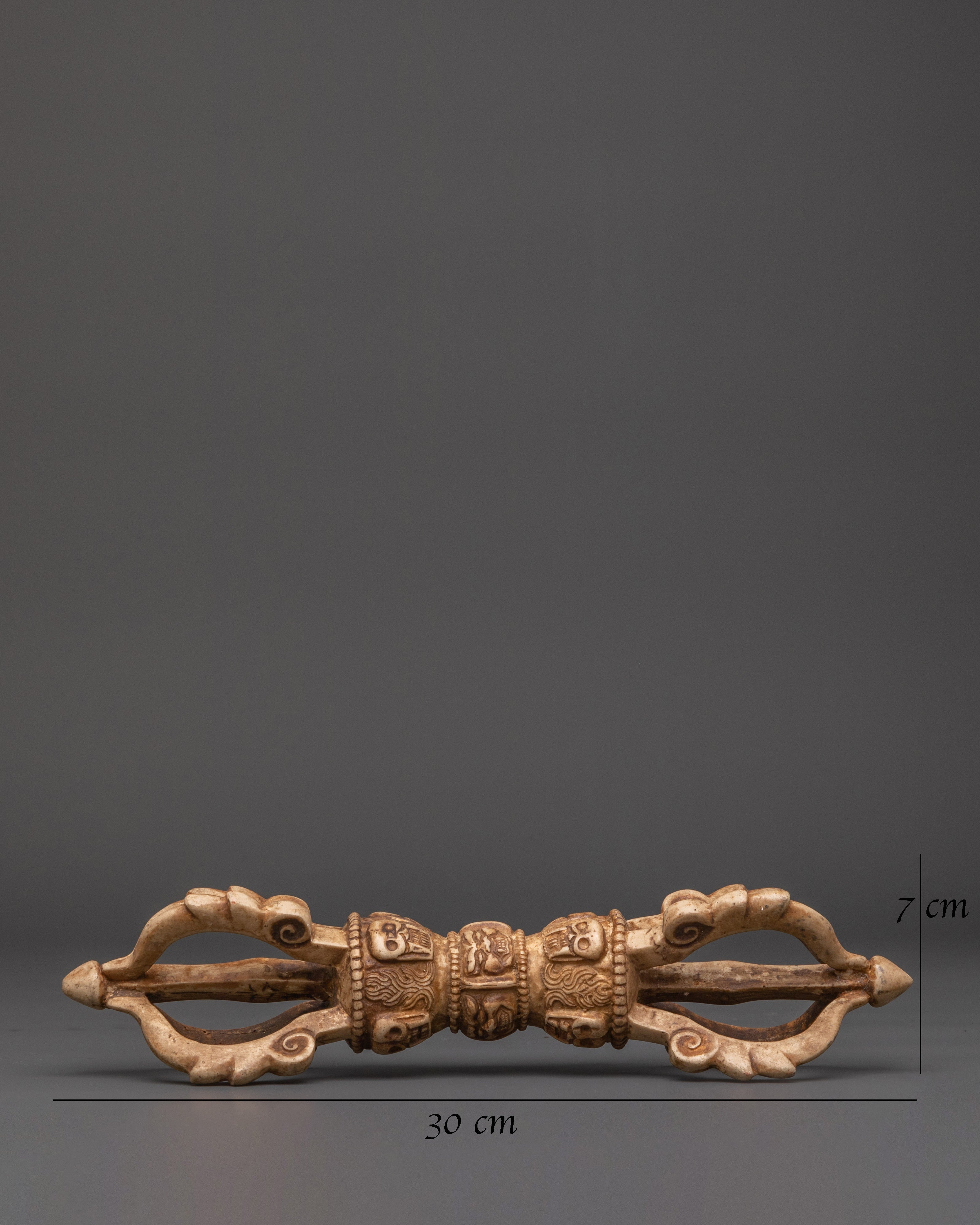 Ethically Sourced Yak Bone Vajra | Wide Tantric Ritual Tool