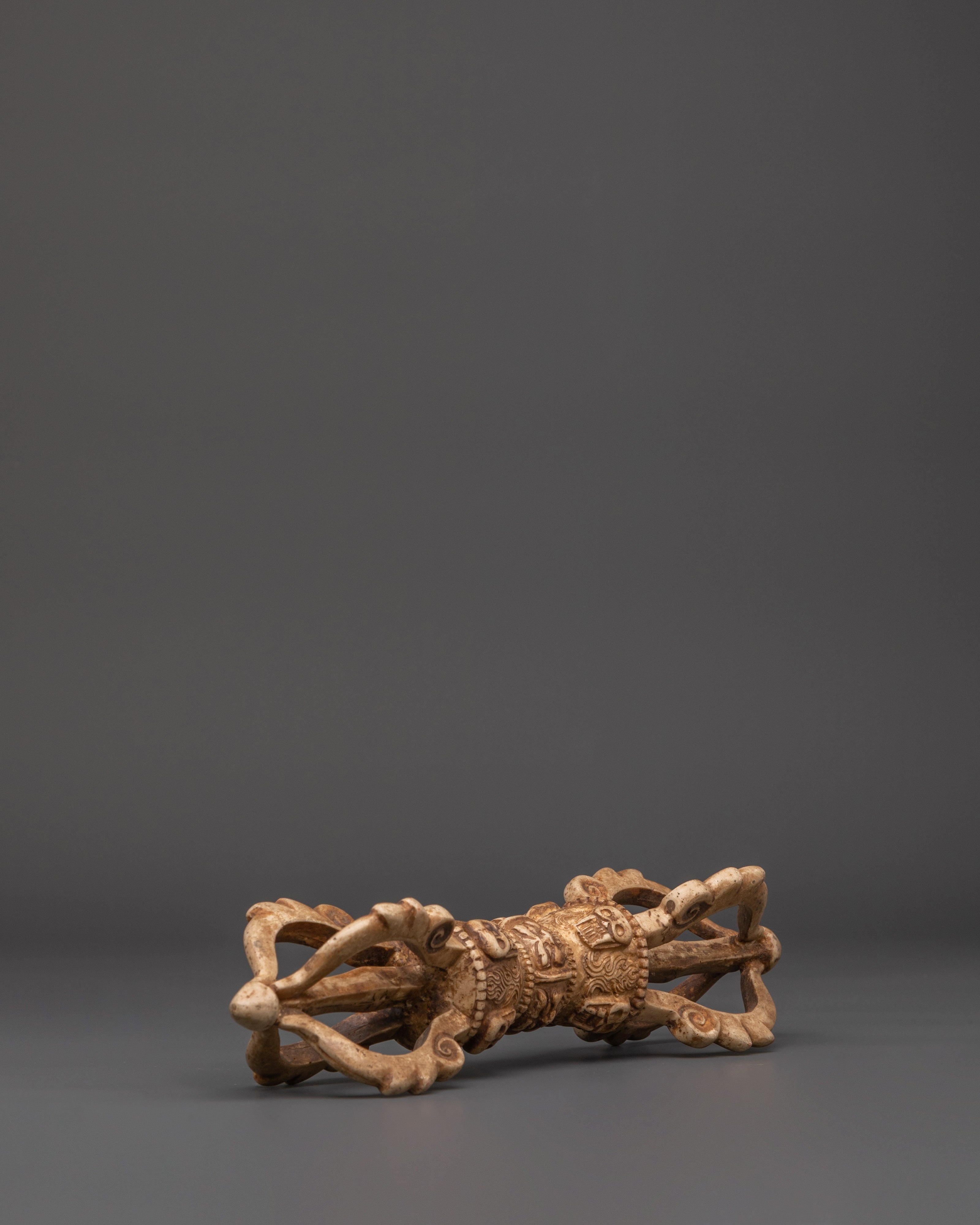 Ethically Sourced Yak Bone Vajra | Wide Tantric Ritual Tool