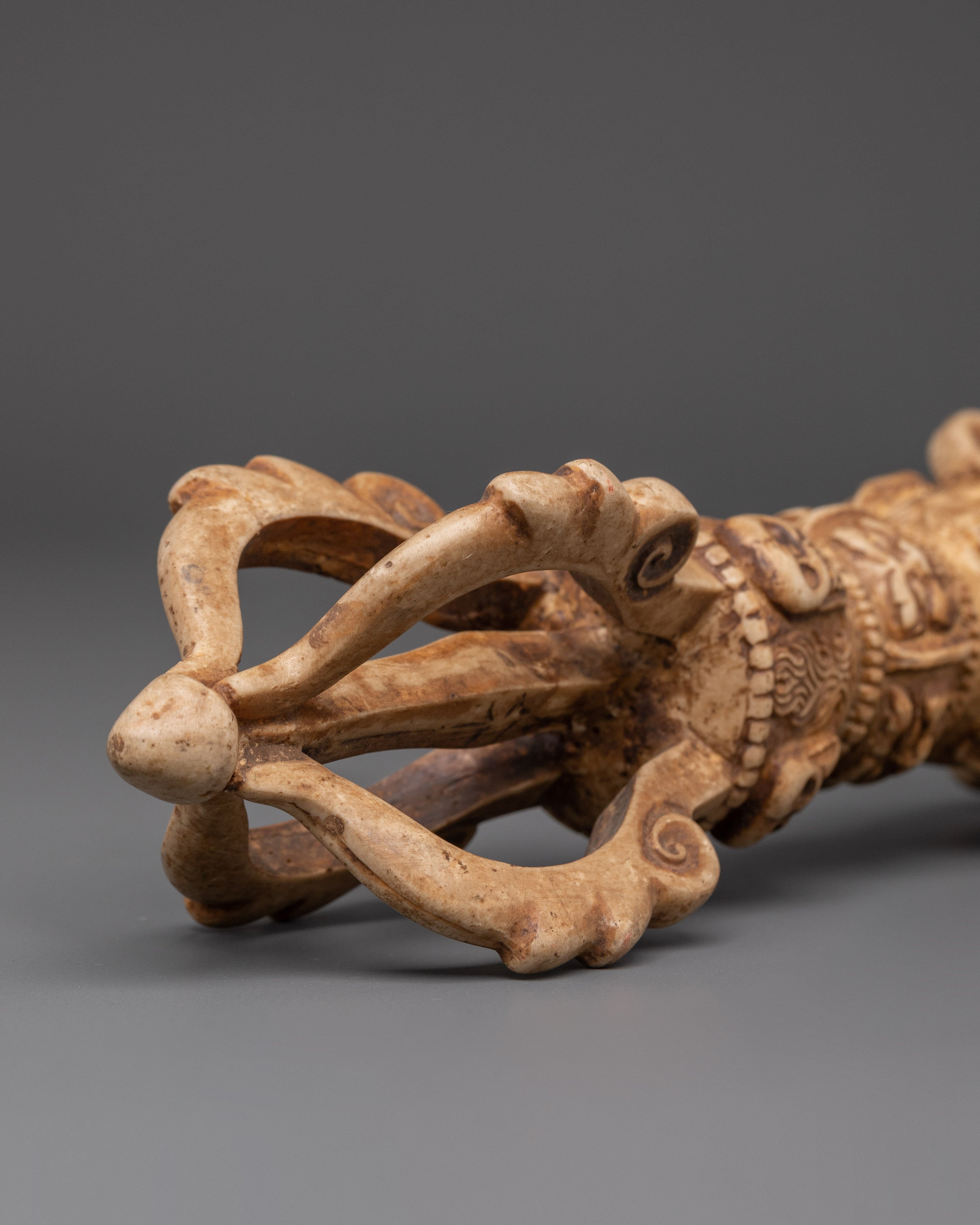 Ethically Sourced Yak Bone Vajra | Wide Tantric Ritual Tool
