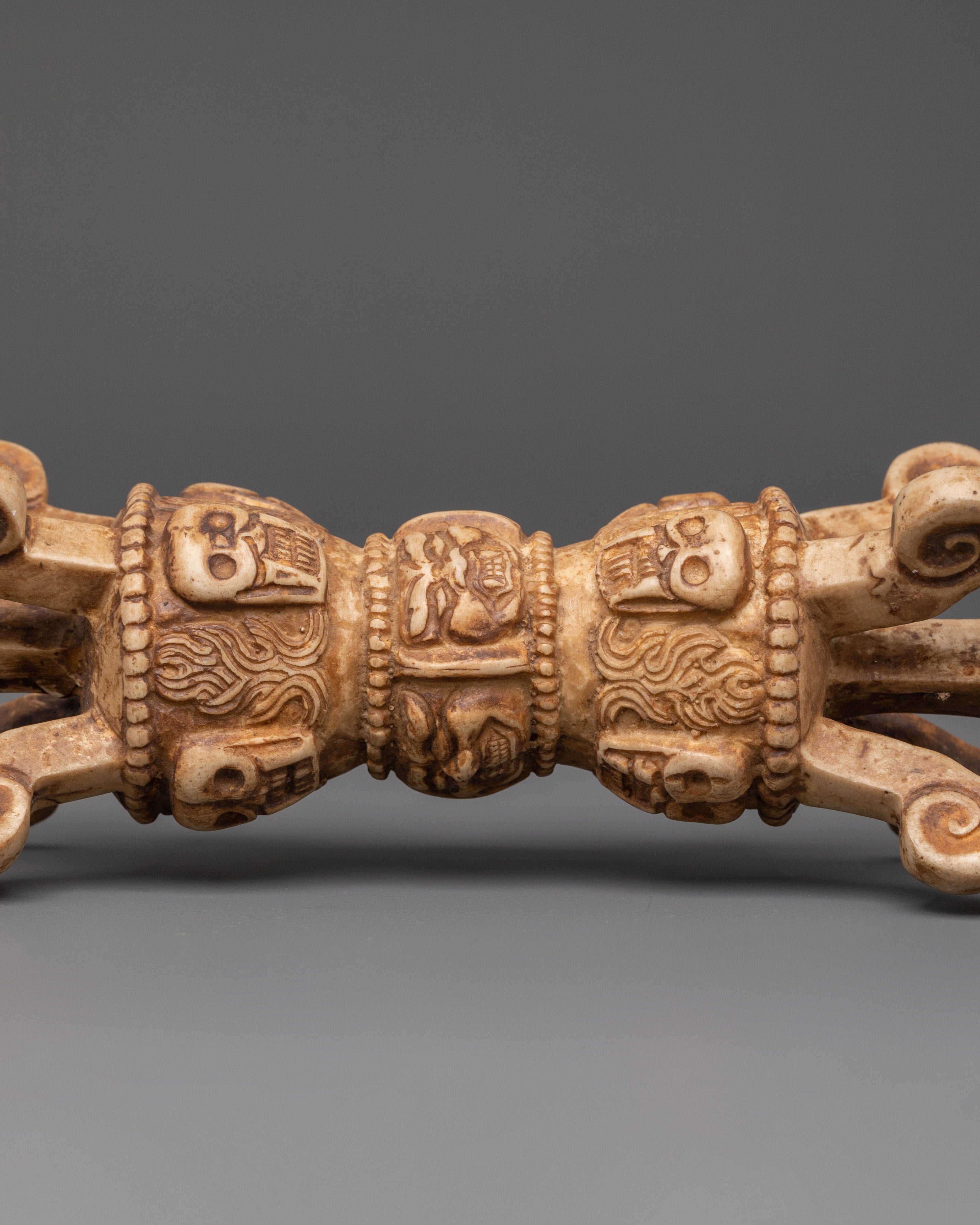 Ethically Sourced Yak Bone Vajra | Wide Tantric Ritual Tool