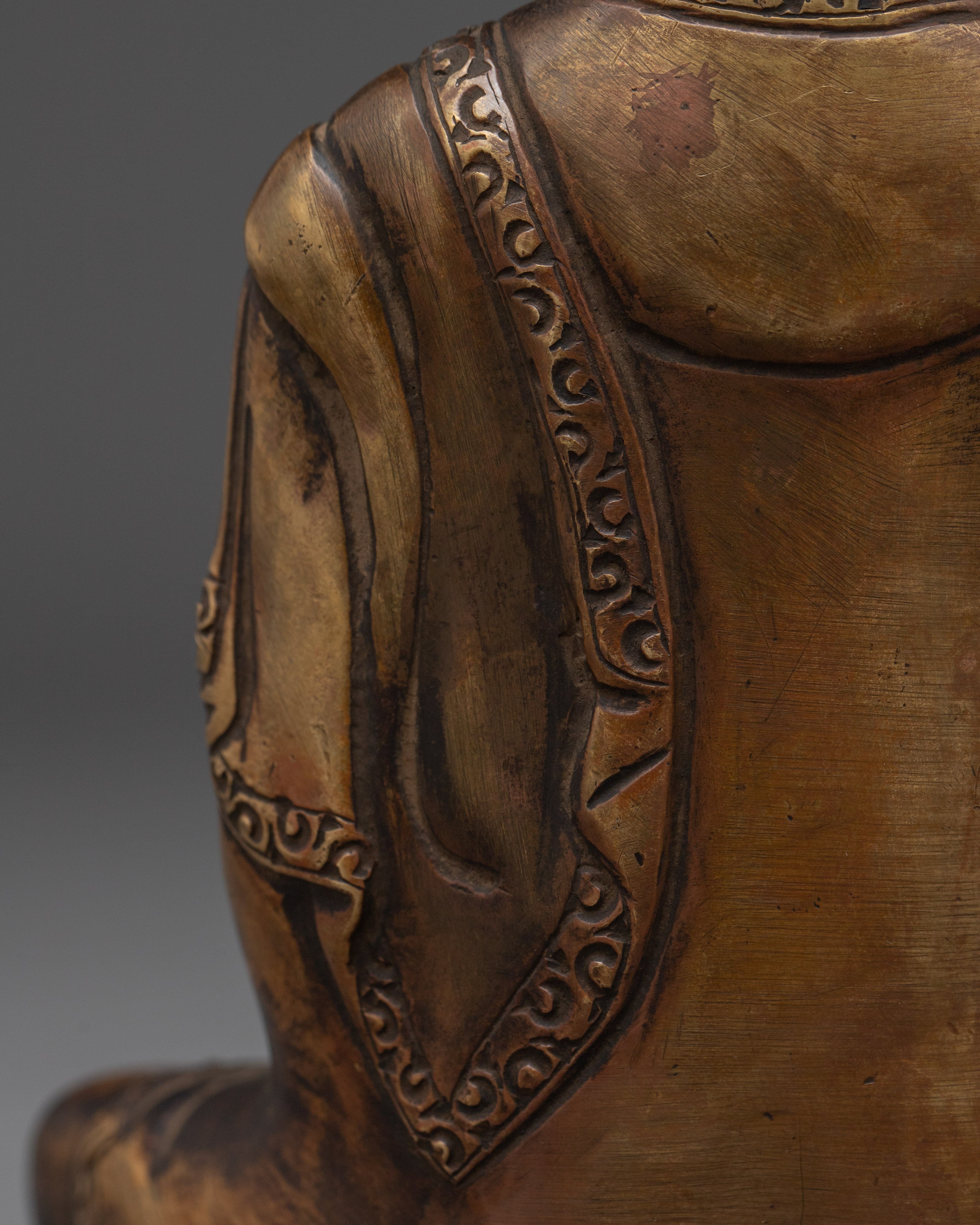 Sacred Dharma Symbol Shakyamuni Buddha Statue | Buddhist Enlightened Teacher