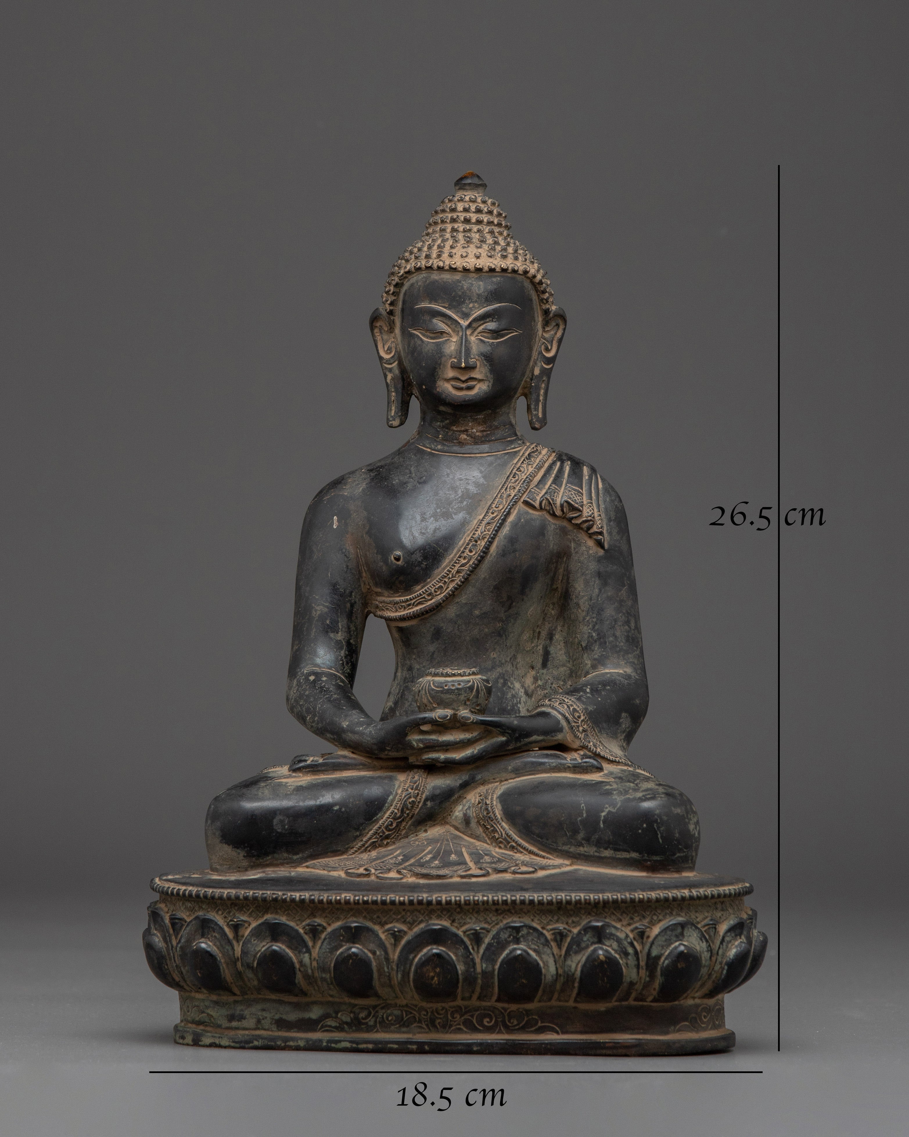 Himalayan Amitabha Buddha Sculpture | Seated Buddha Figurine for Meditation