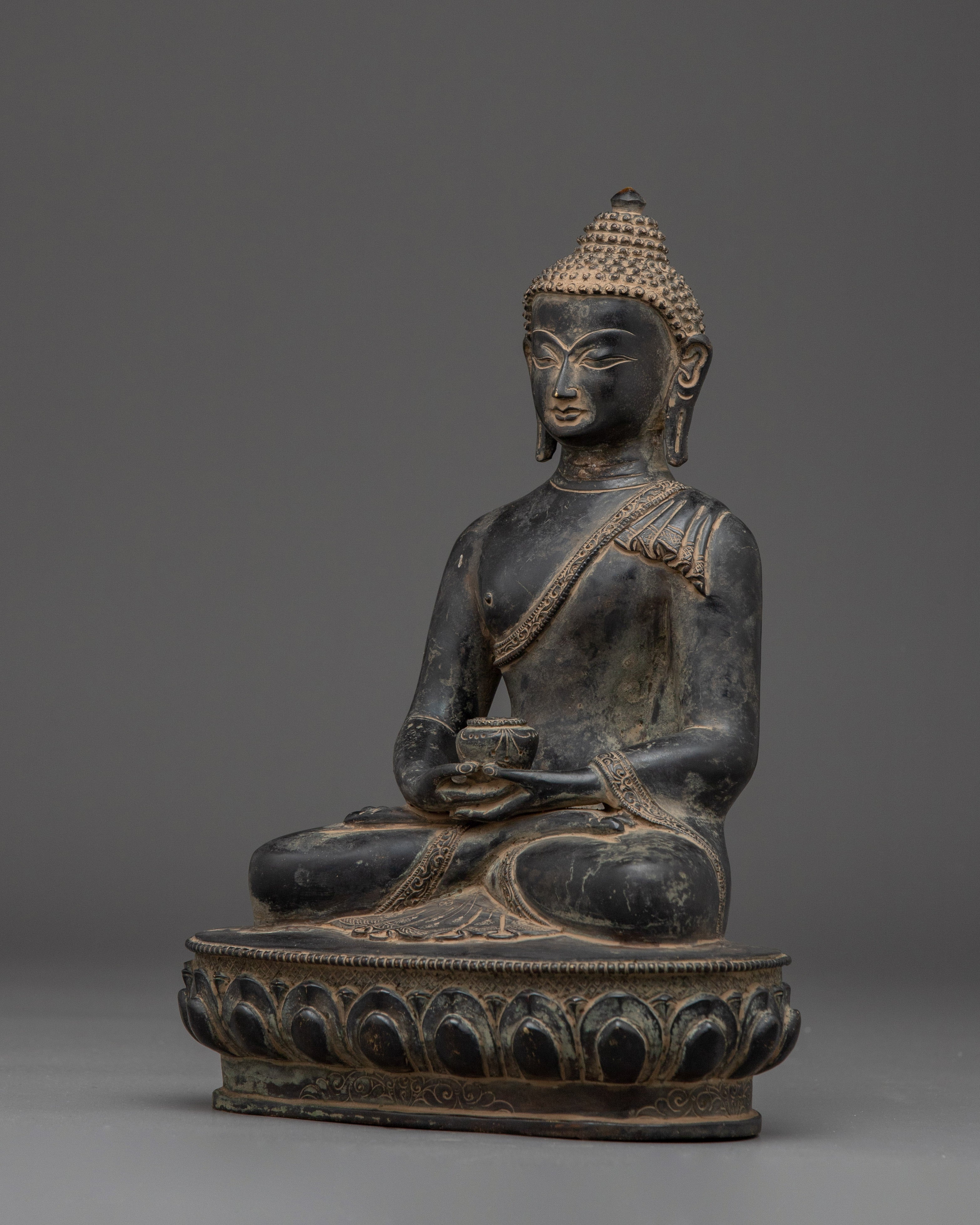 Himalayan Amitabha Buddha Sculpture | Seated Buddha Figurine for Meditation