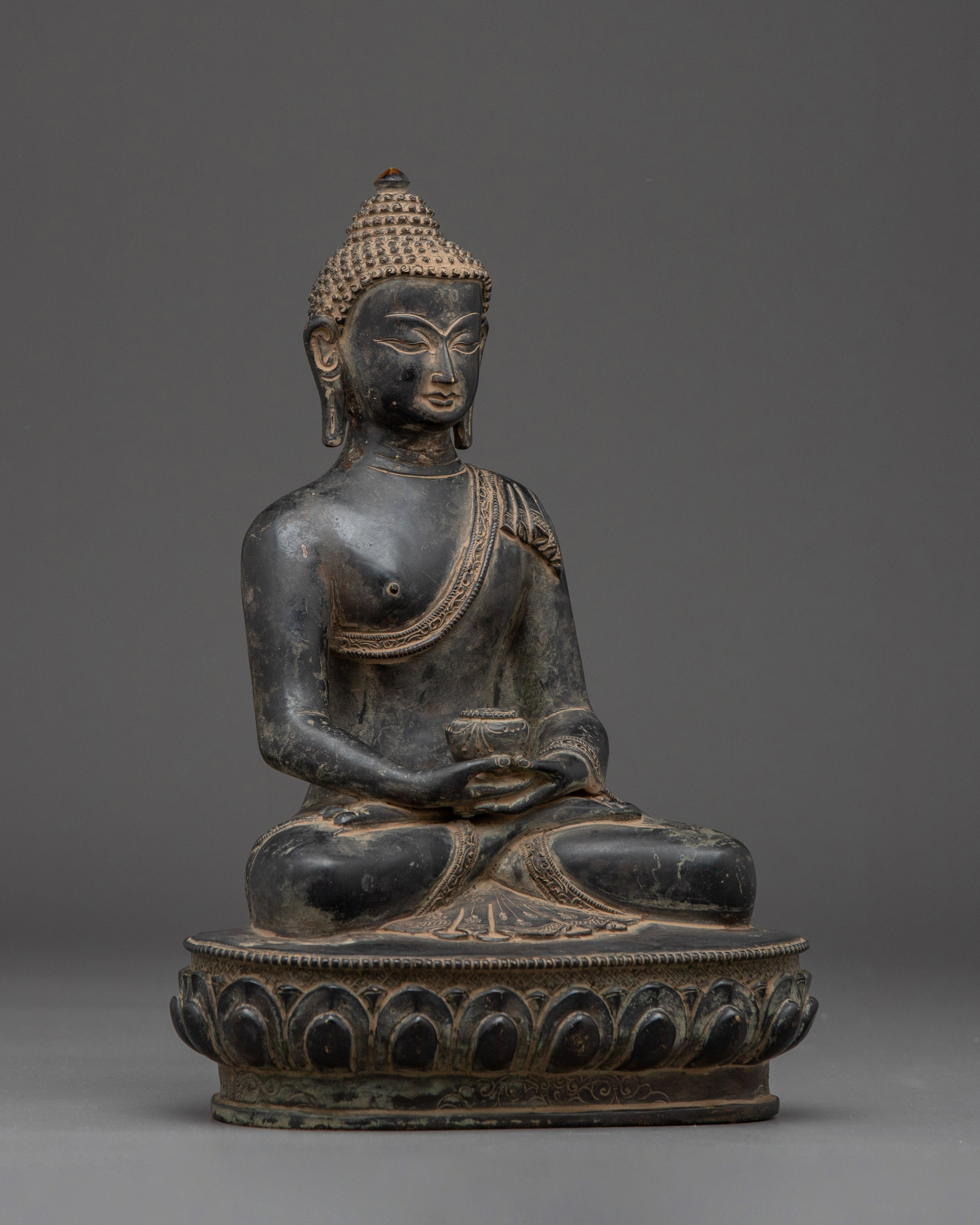 Himalayan Amitabha Buddha Sculpture | Seated Buddha Figurine for Meditation