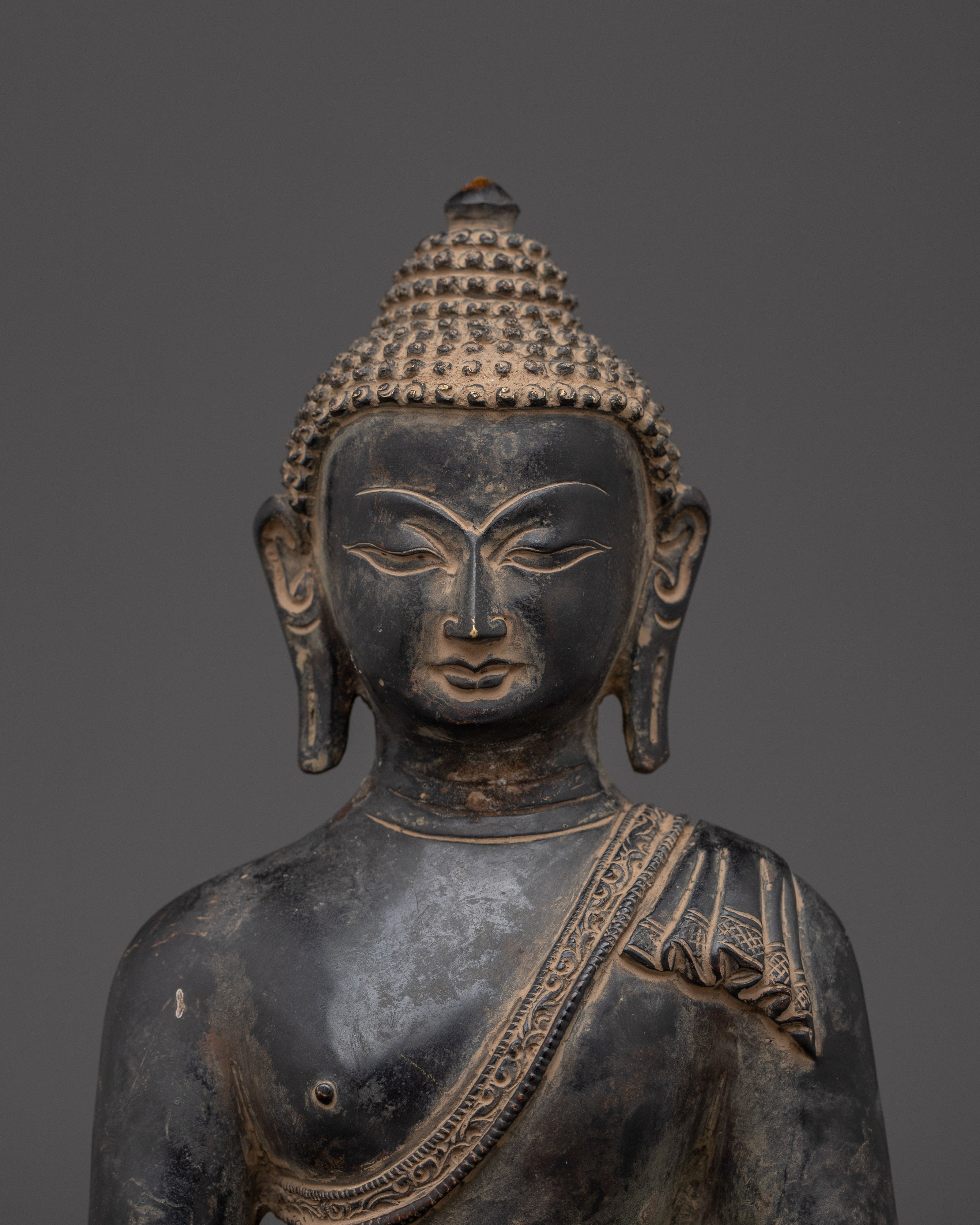 Himalayan Amitabha Buddha Sculpture | Seated Buddha Figurine for Meditation