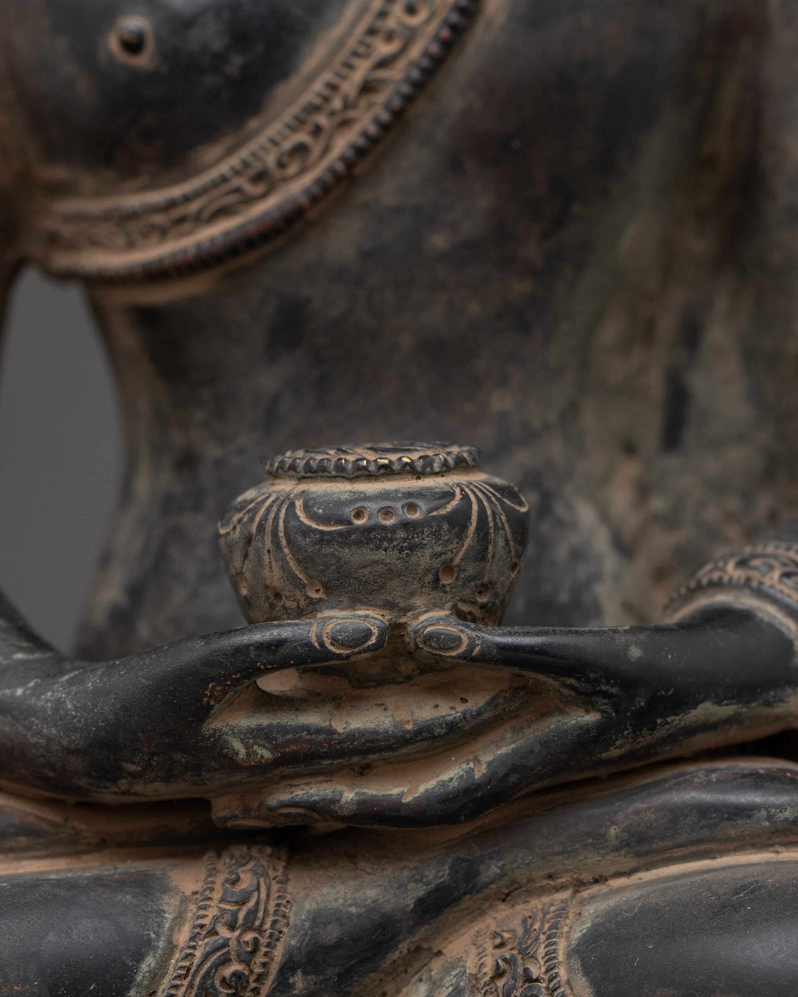 Himalayan Amitabha Buddha Sculpture | Seated Buddha Figurine for Meditation