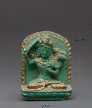 Manjushri Turquoise Statue | Tibetan Buddhist Figurine