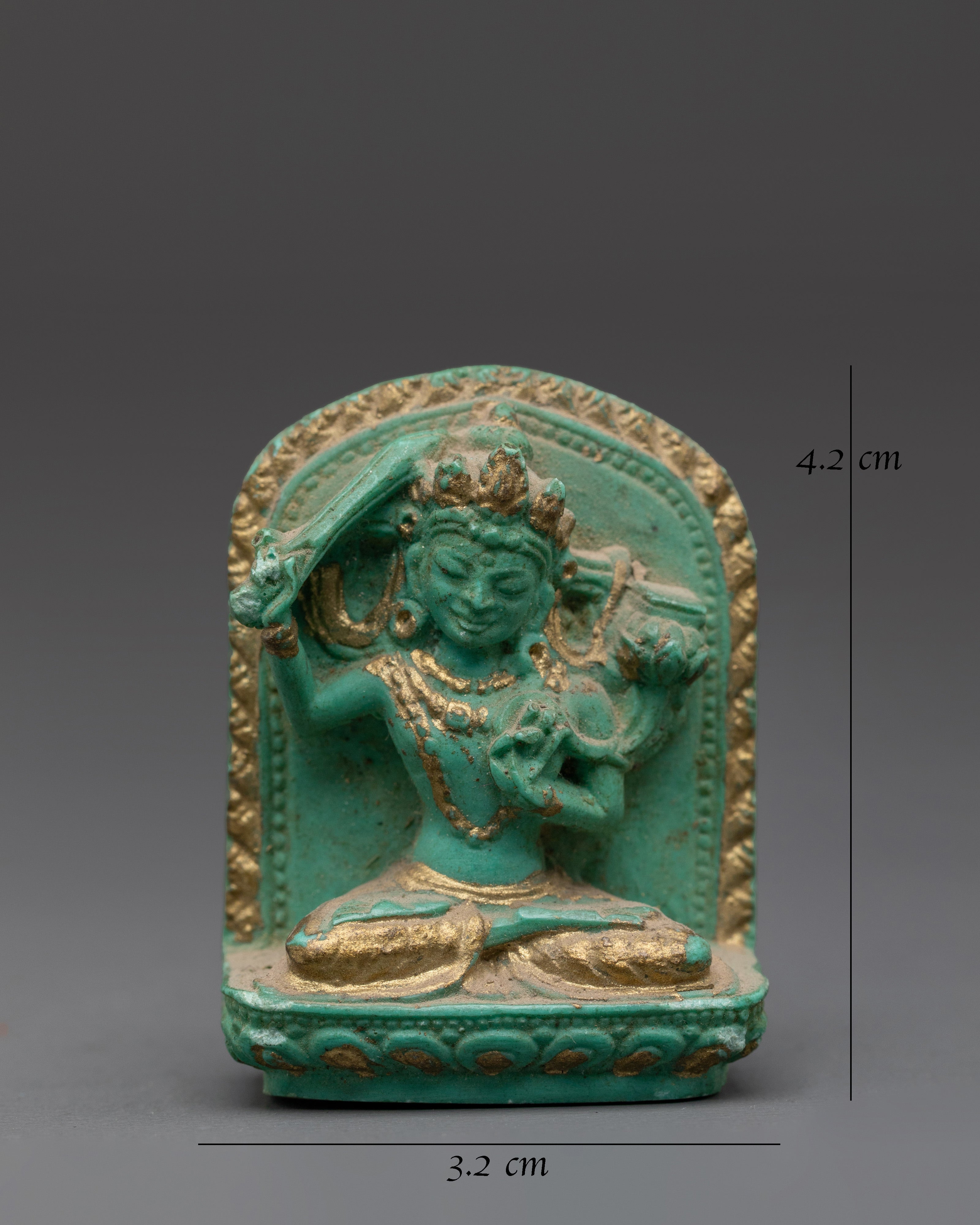 Manjushri Turquoise Statue | Tibetan Buddhist Figurine