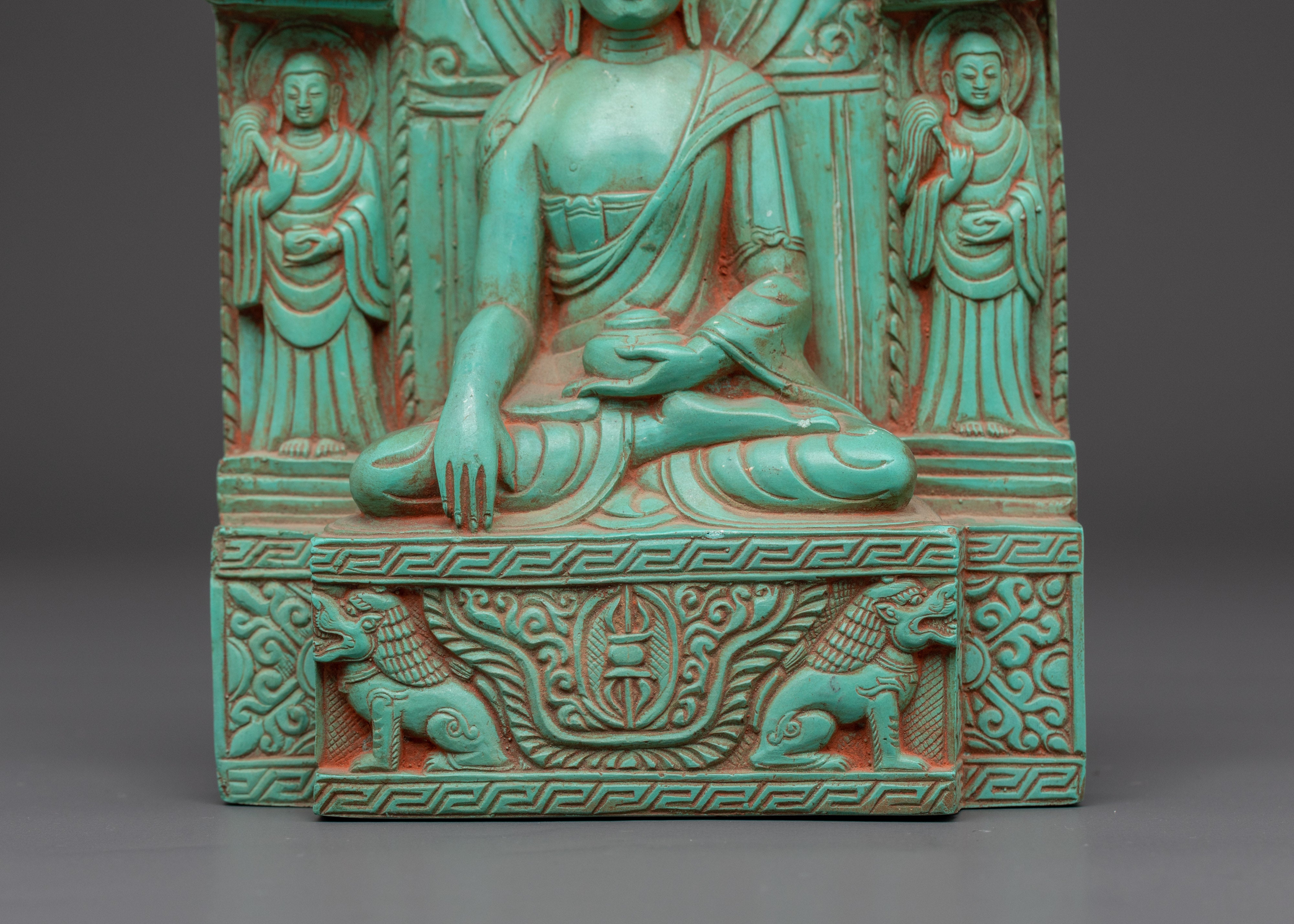 Turquoise Shakyamuni Buddha Statue | Figurines with Guardian Symbols