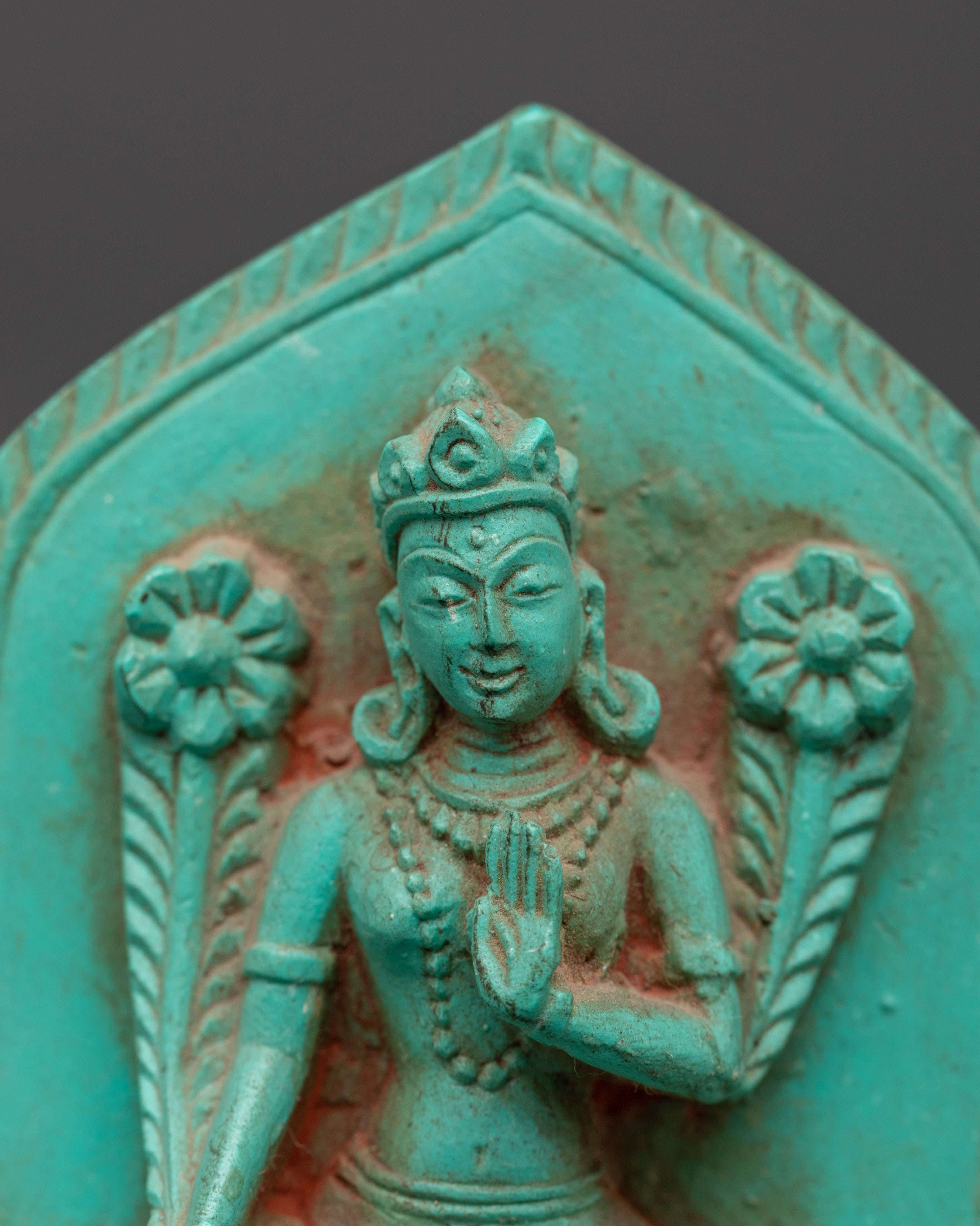 White Tara Turquoise Statue | Healing Energy Statue