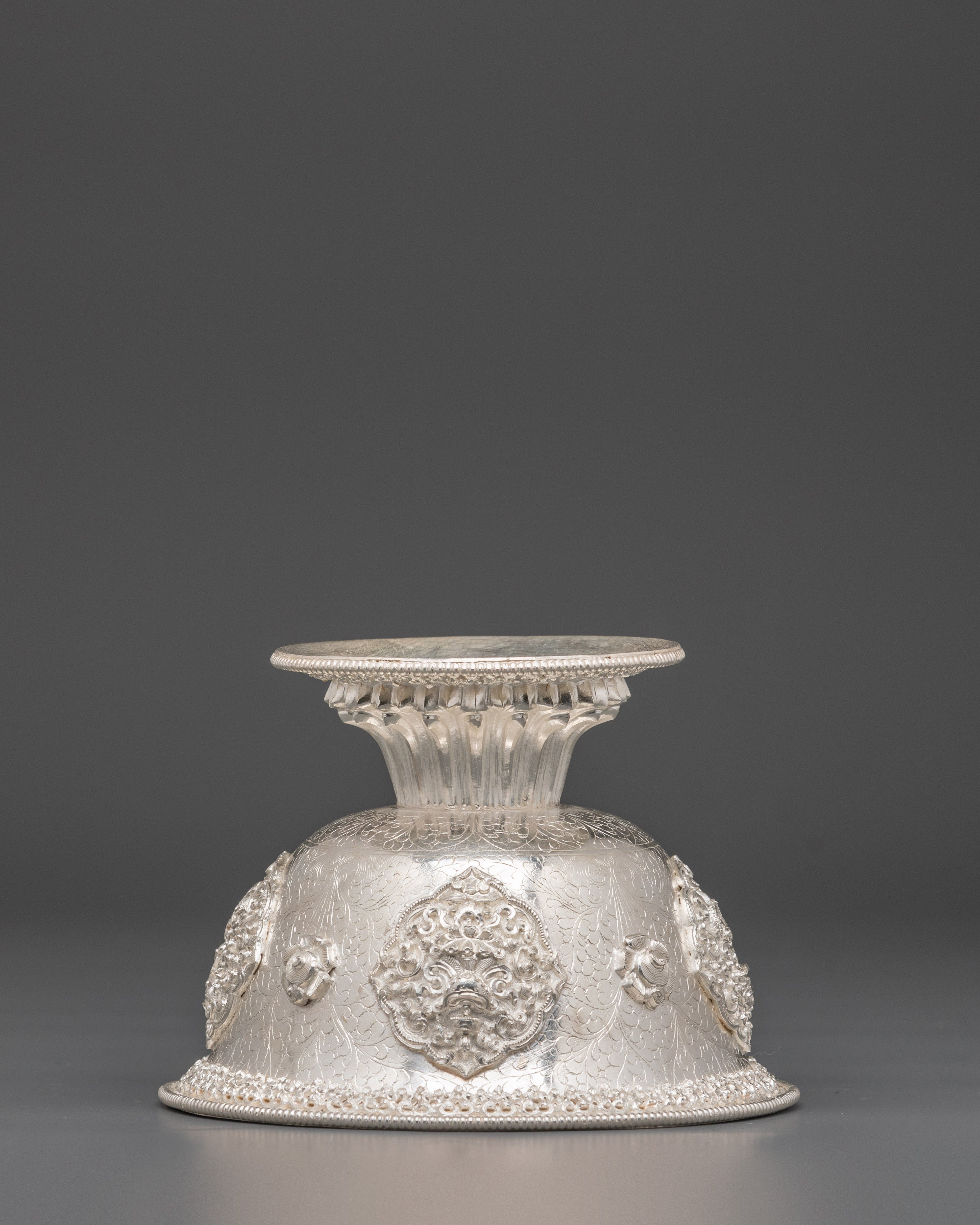 Pure Silver Offering Bowl Set | Buddhist Offering Vessels