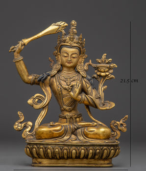 Knowledge Deity Manjughosa Statue | Buddhist Wisdom and Protection Sculpture