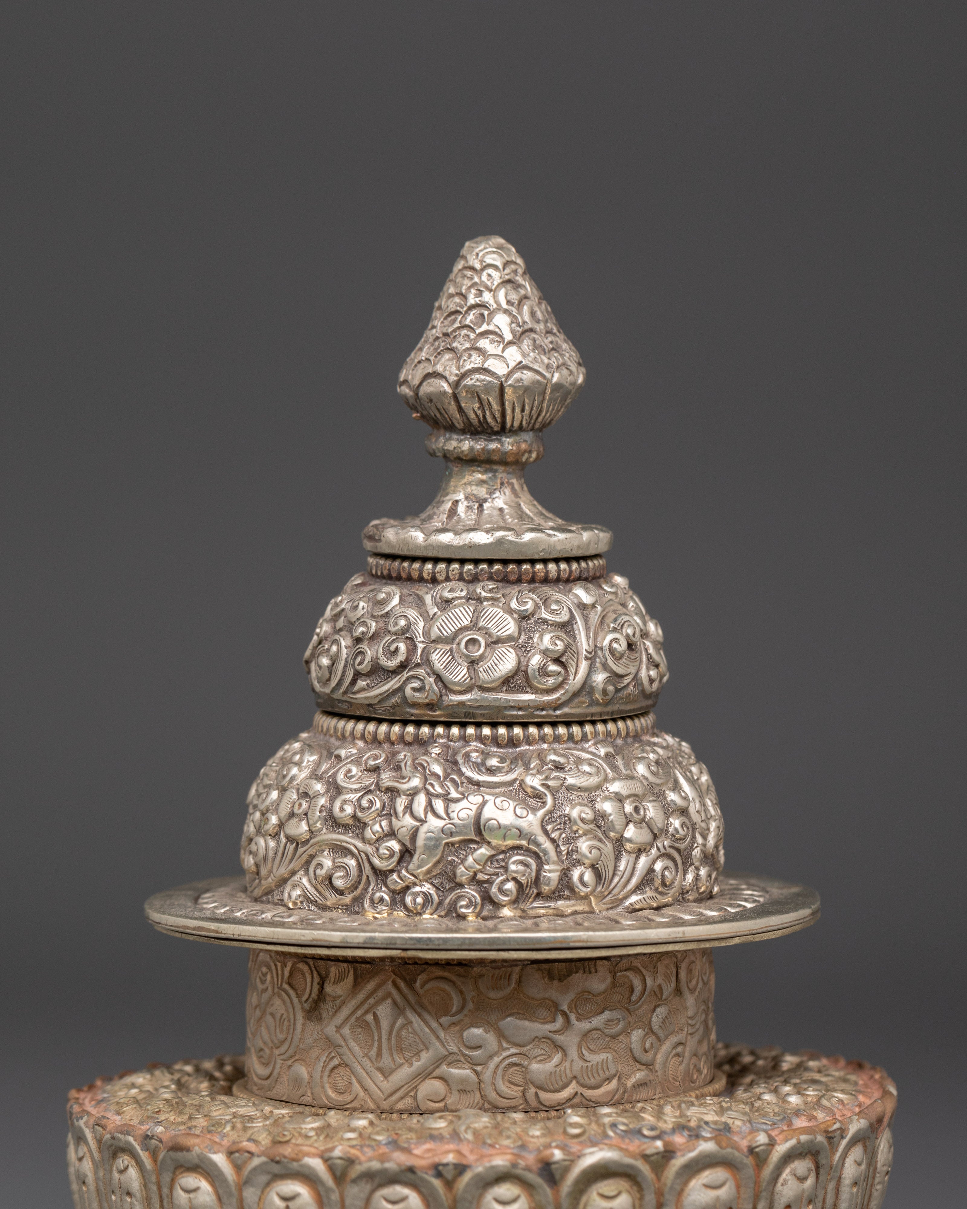 White Copper Rice Pot | Ritual and Meditation Decor