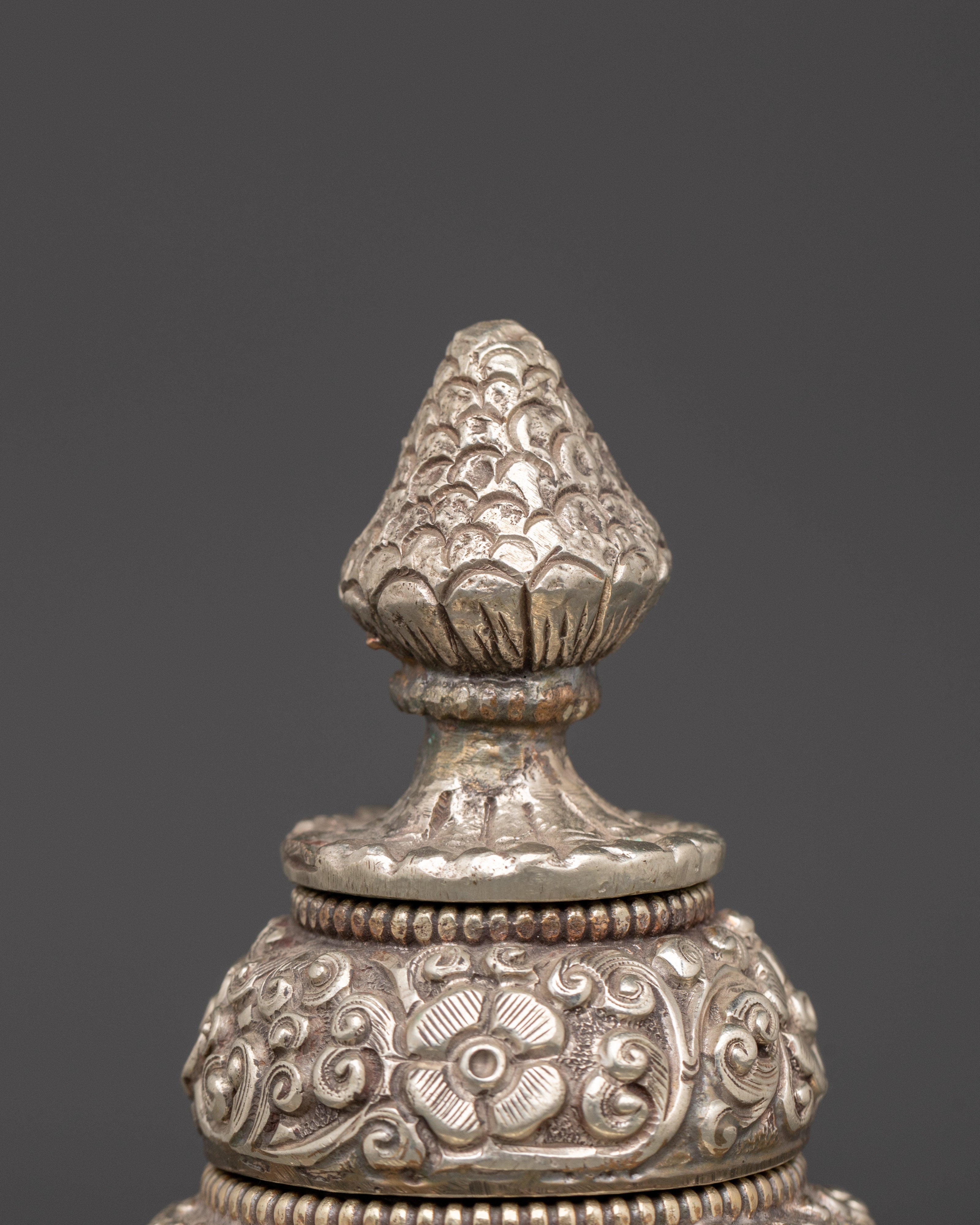 White Copper Rice Pot | Ritual and Meditation Decor