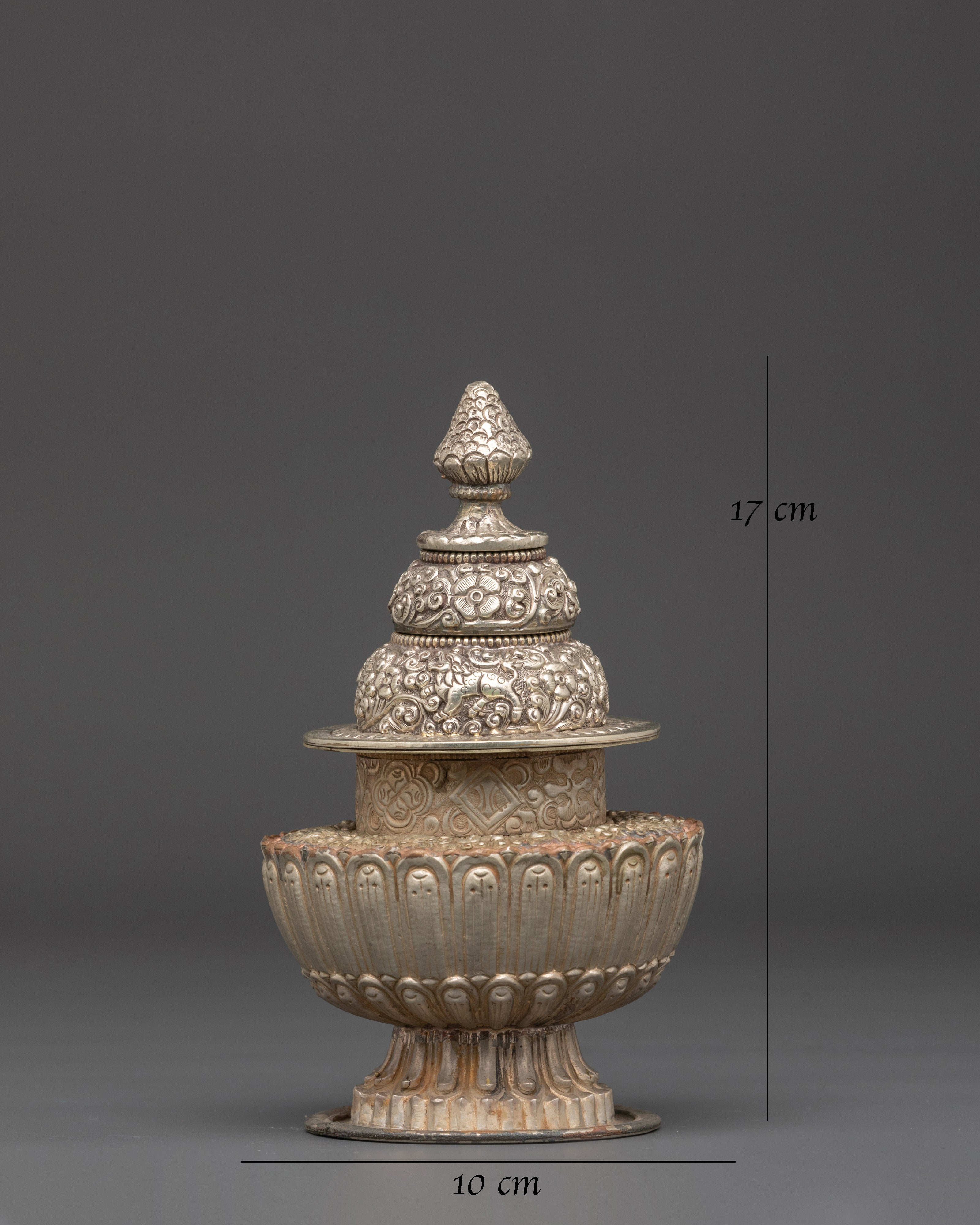 White Copper Rice Pot | Ritual and Meditation Decor