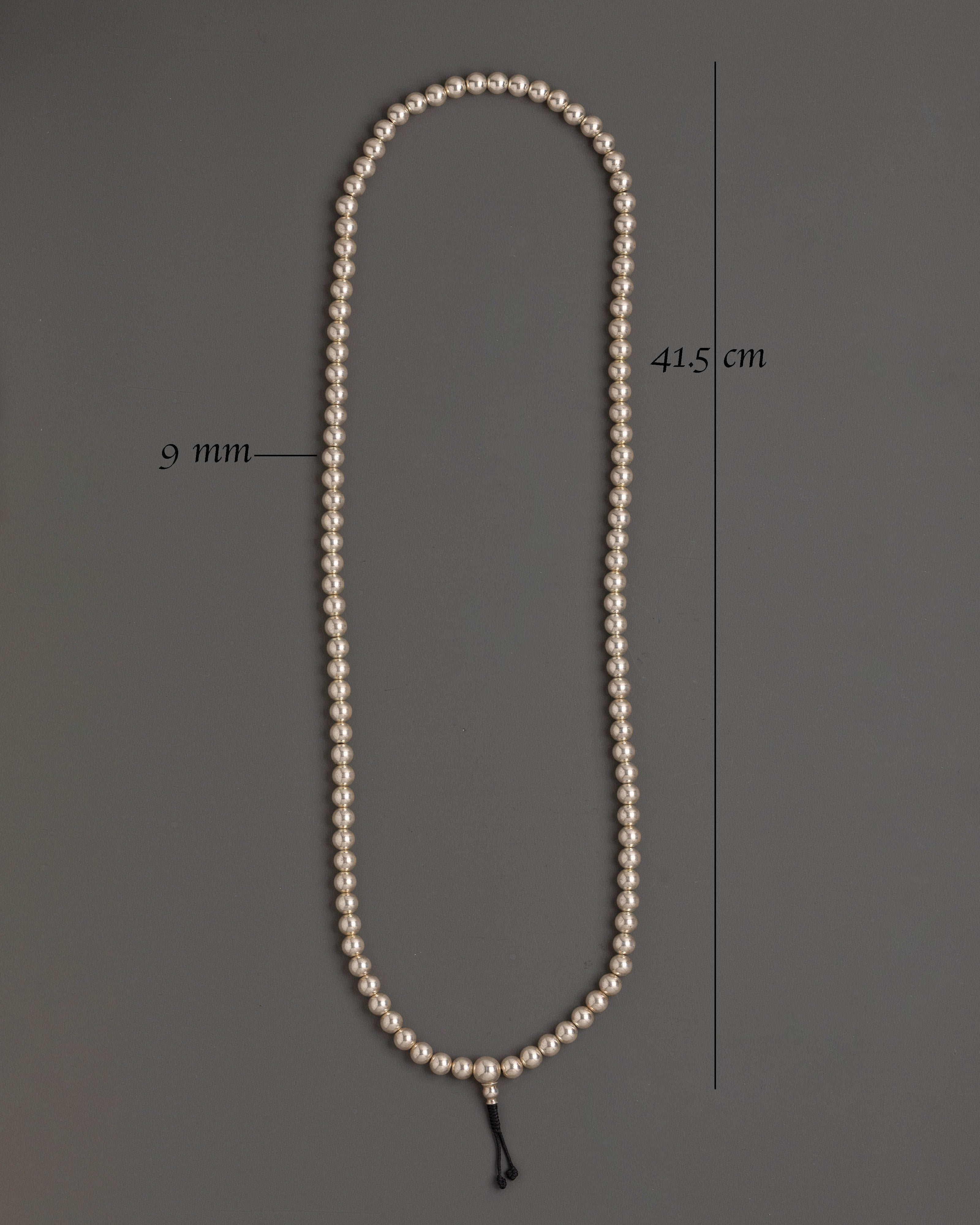 Spiritual Silver Mala Beads | Prayer Necklace for Meditation