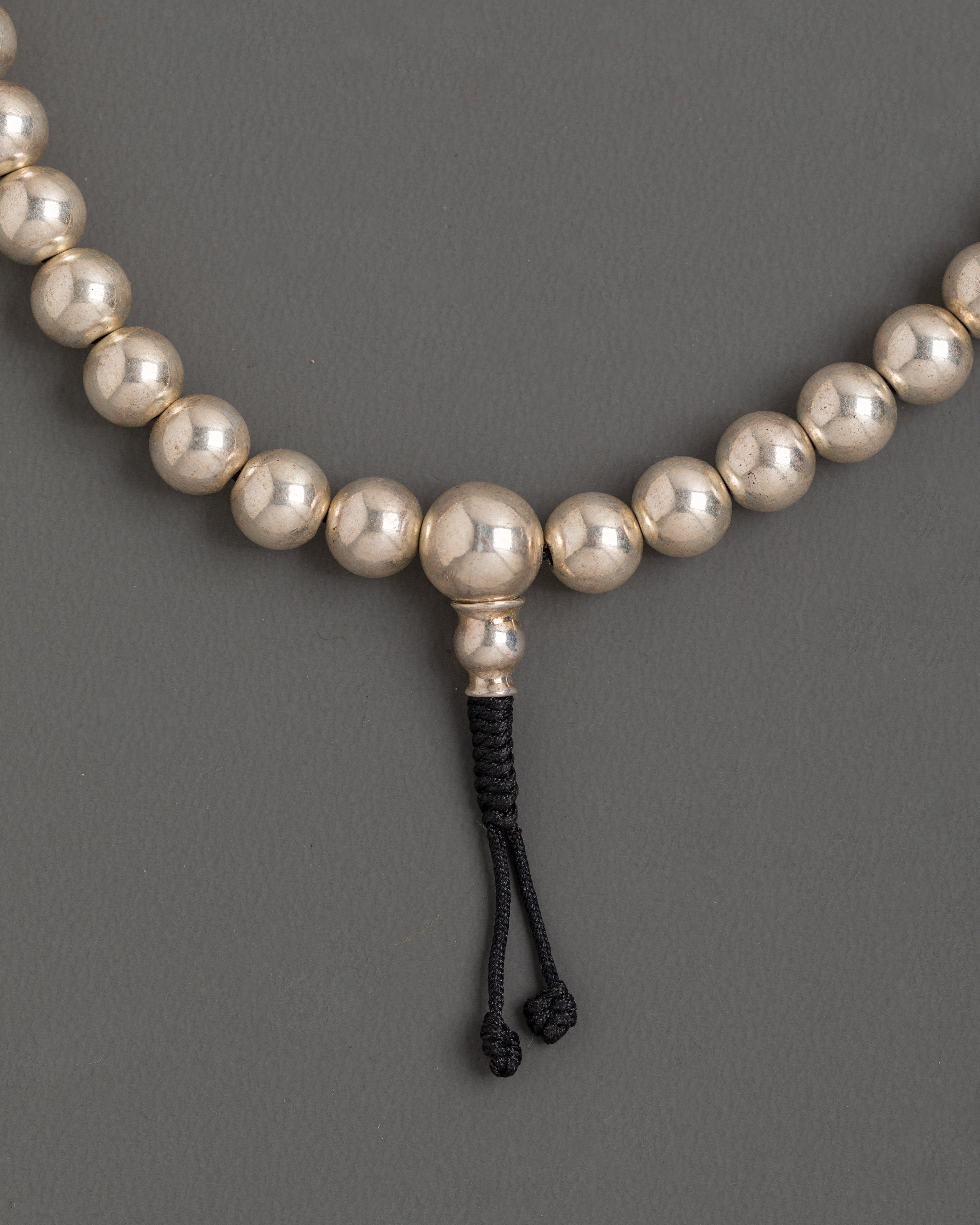 Spiritual Silver Mala Beads | Prayer Necklace for Meditation