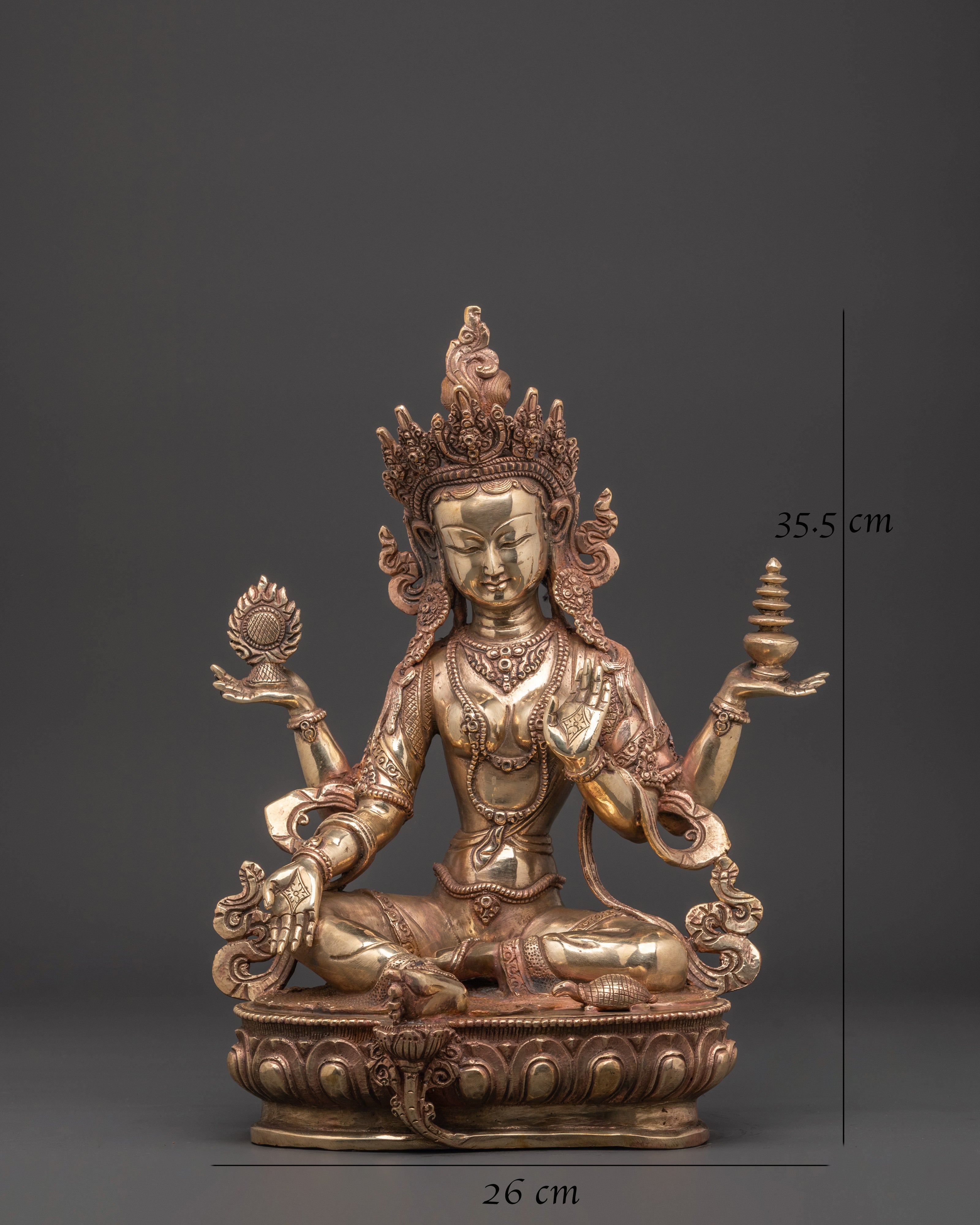 Laxmi Goddess of Wealth Statue | Buddhist Style Carved Statue