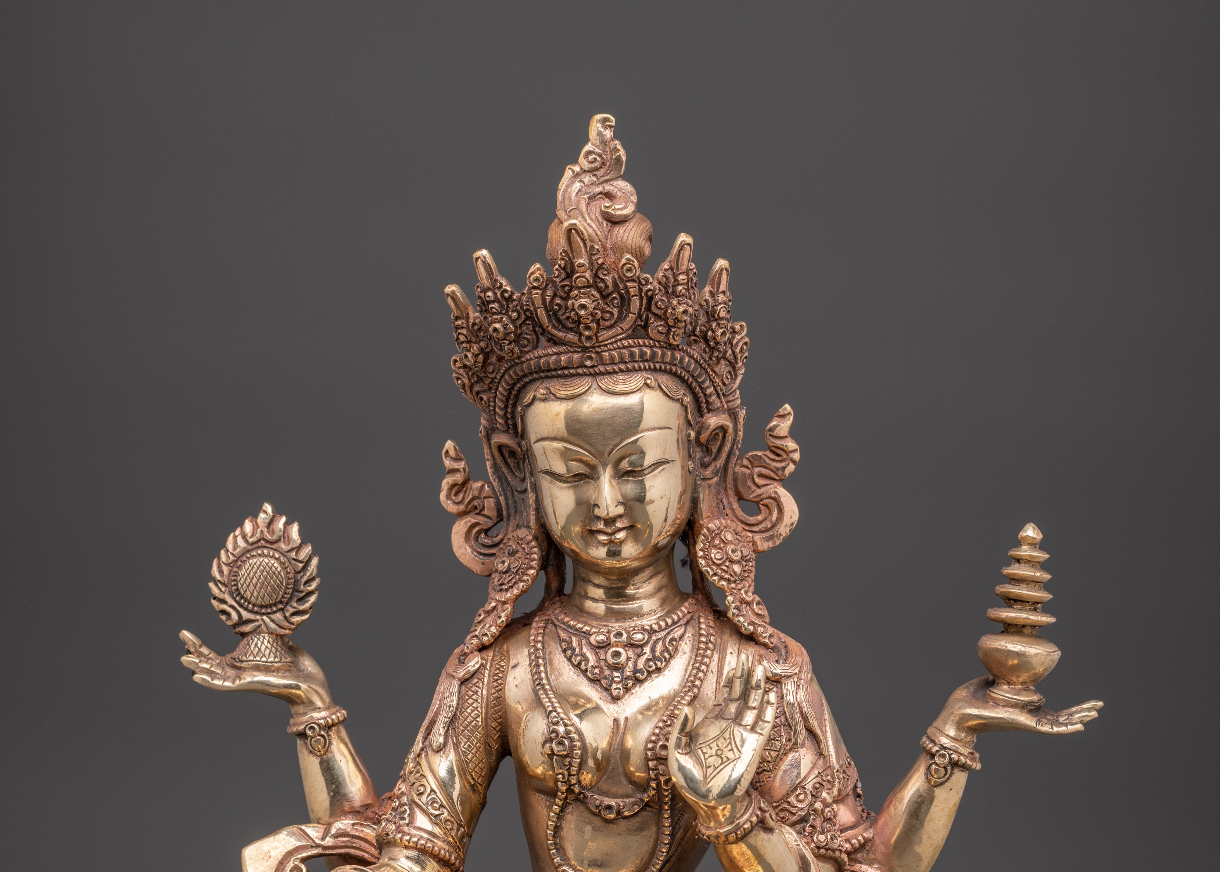 Laxmi Goddess of Wealth Statue | Buddhist Style Carved Statue