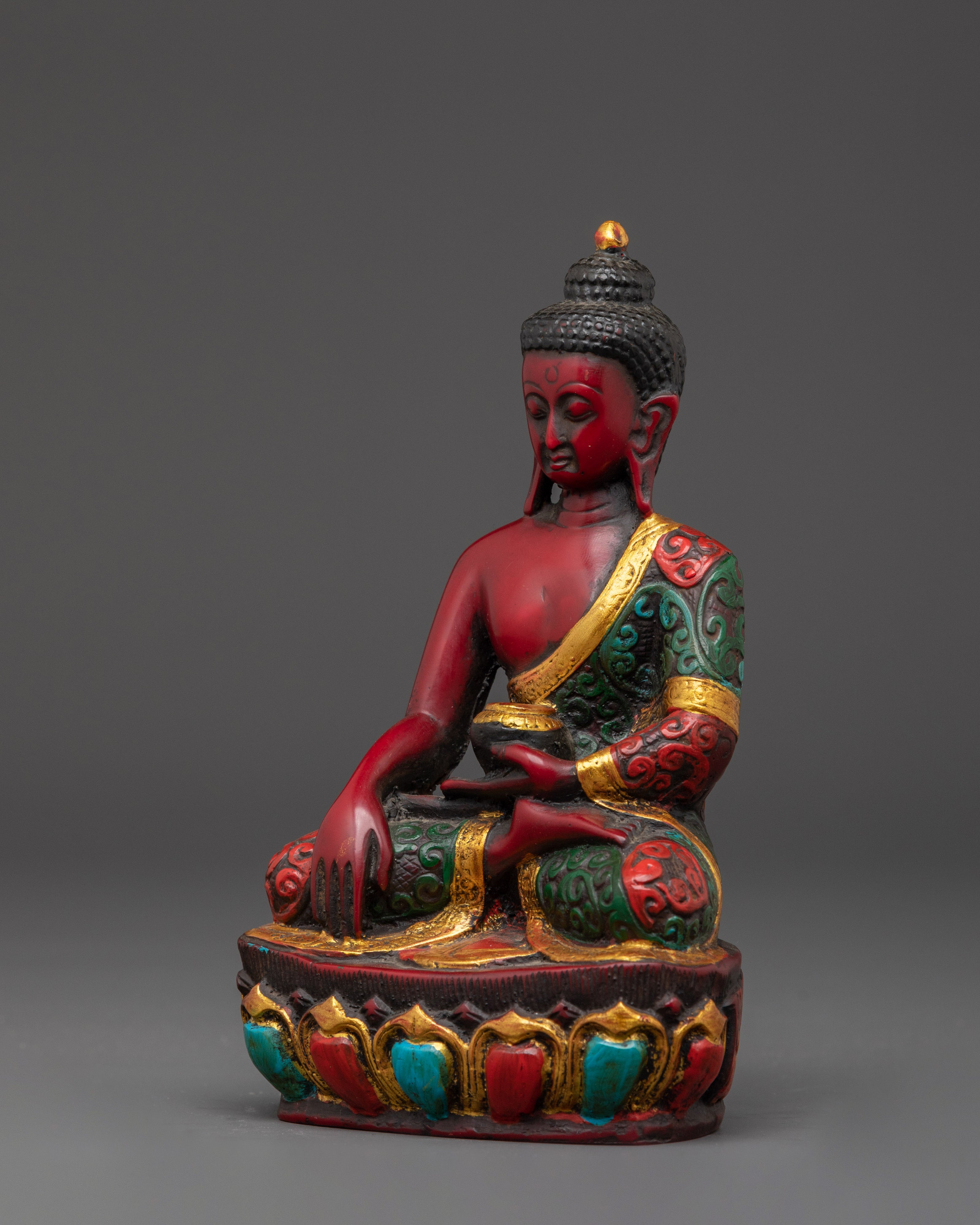 Tibetan Shakyamuni Buddha Sculpture | Handcrafted Ceramic Buddha Statue