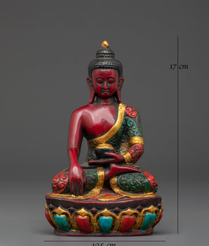 Tibetan Shakyamuni Buddha Sculpture | Handcrafted Ceramic Buddha Statue
