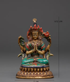 Handcrafted Tibetan Chenrezig Deity | Symbol of Compassion, Healing & Protection
