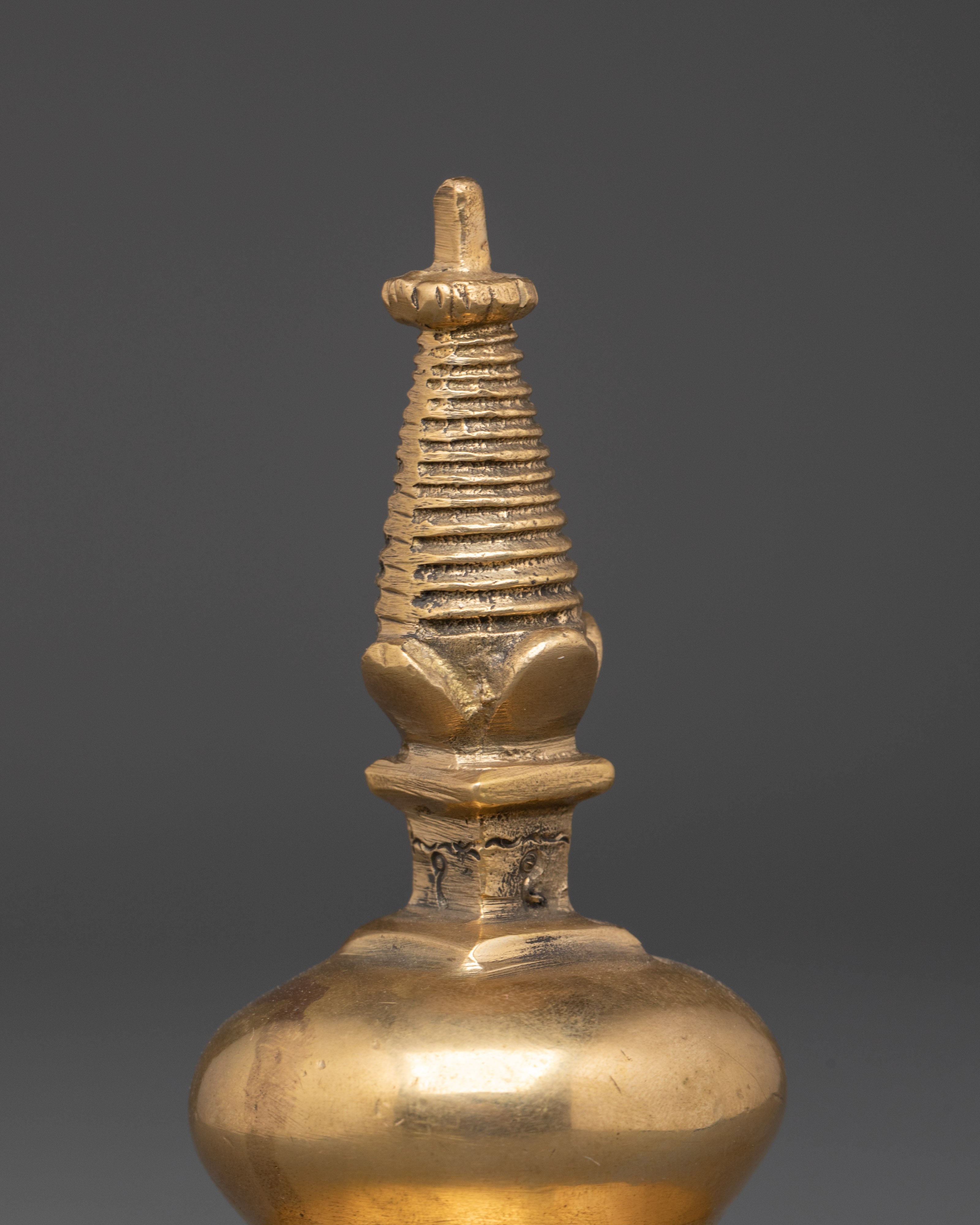 Handcrafted Himalayan Buddhist Stupa | Sacred Tibetan Sculpture for Spiritual Practice