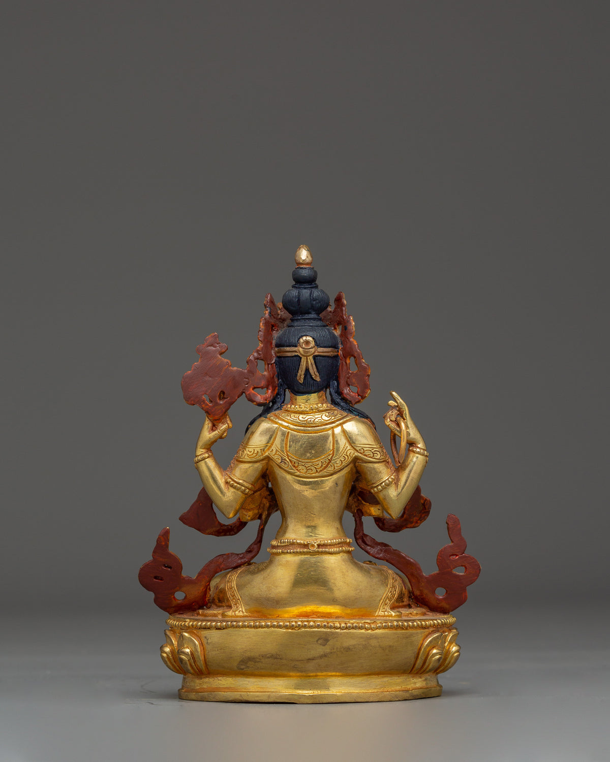Sacred Four-Armed Avalokiteshvara Statue | Handmade Buddhist Sculpture