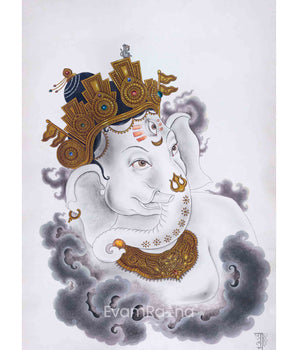 Newari Paubha Print To Practice Ganesh Mantra