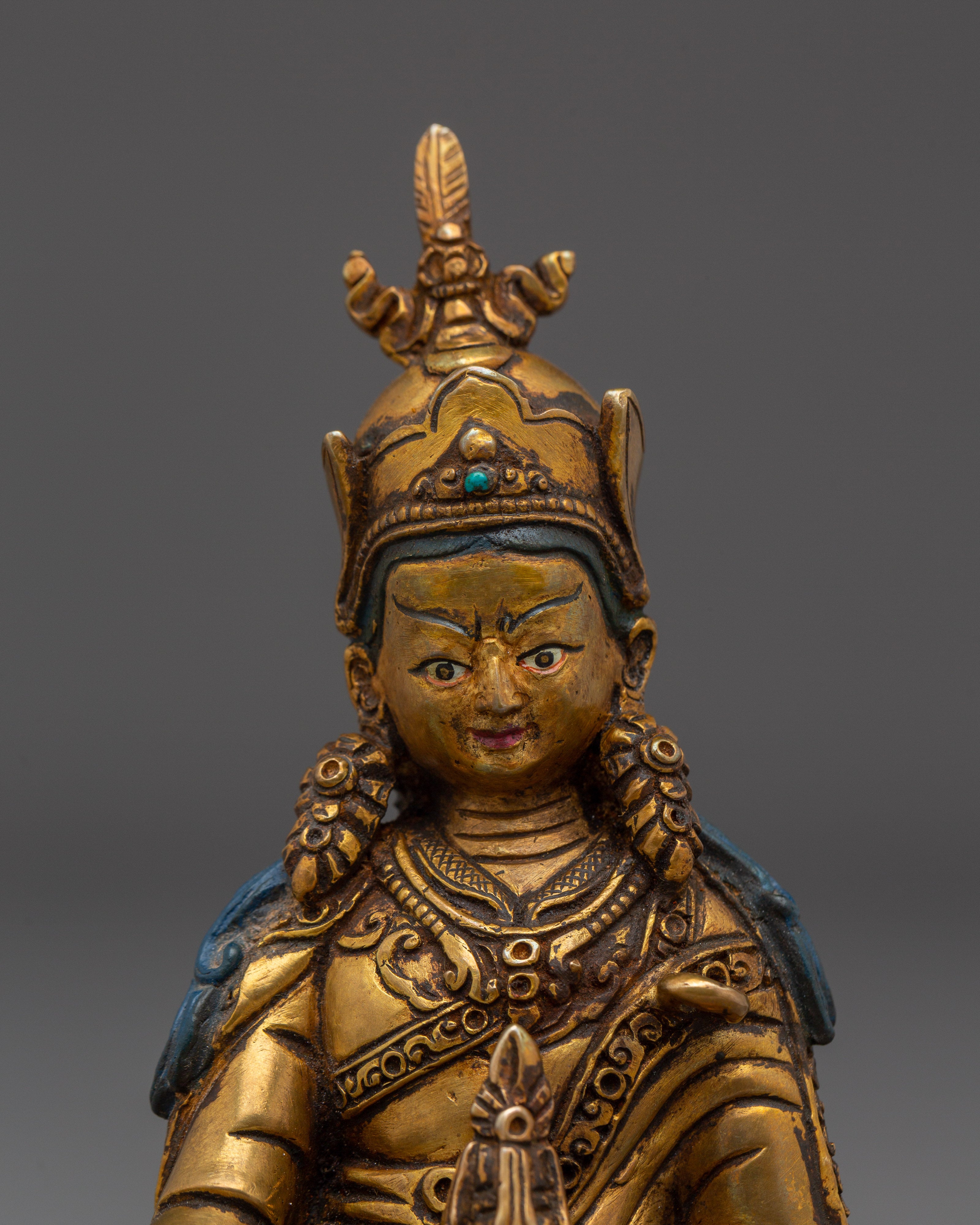 Sacred Meditation Idol Guru Rinpoche Statue | Tibetan Padmasambhava Spiritual Figurine