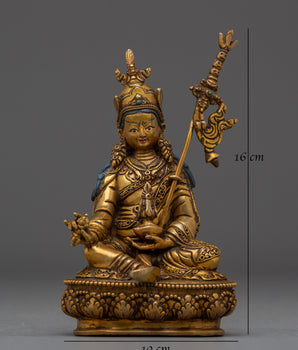 Sacred Meditation Idol Guru Rinpoche Statue | Tibetan Padmasambhava Spiritual Figurine
