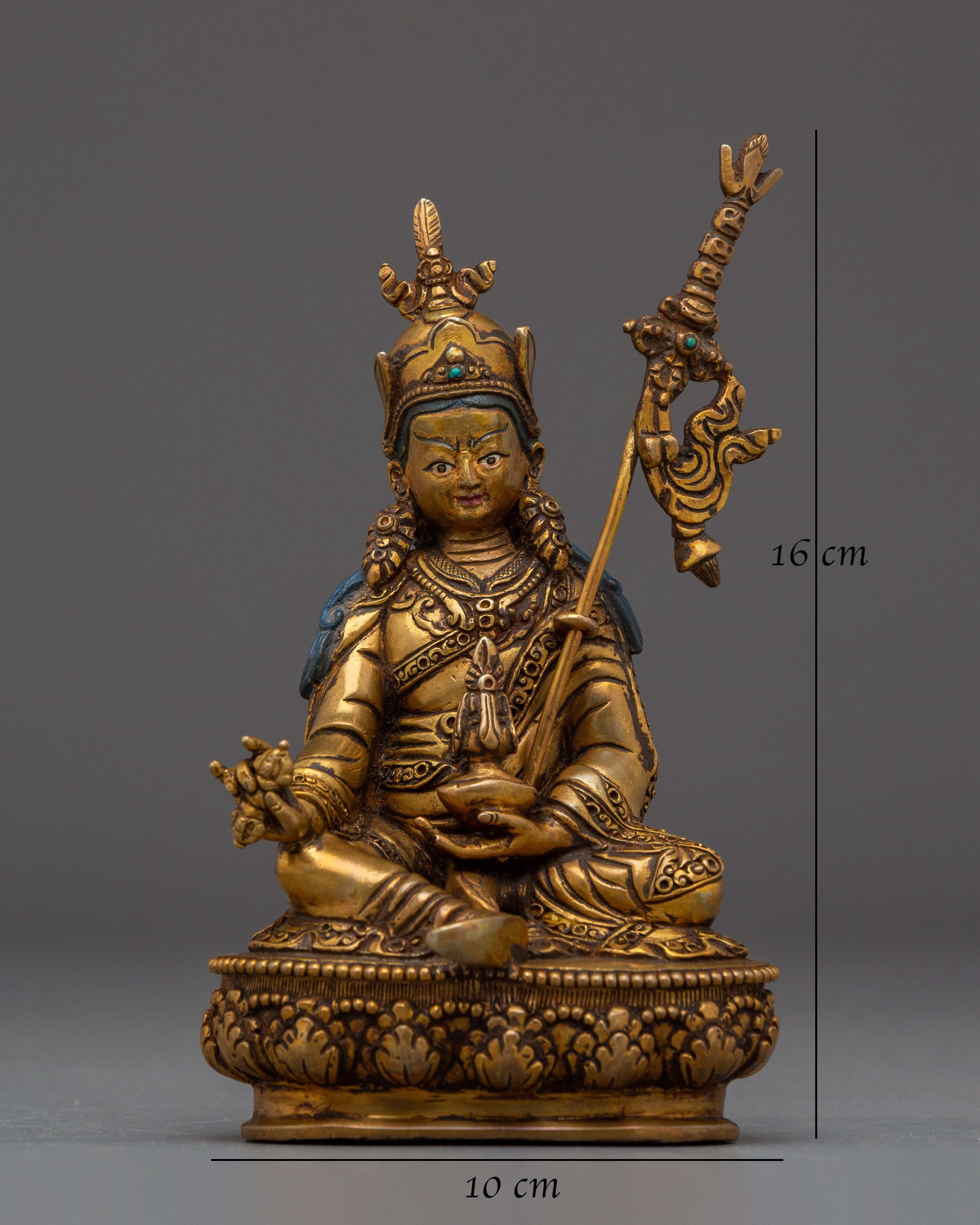 Sacred Meditation Idol Guru Rinpoche Statue | Tibetan Padmasambhava Spiritual Figurine
