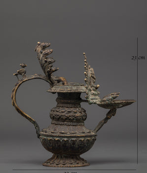 Antique Buddhist Sukunda Lamp | Traditional Ritual Oil Lamp for Spiritual Offerings