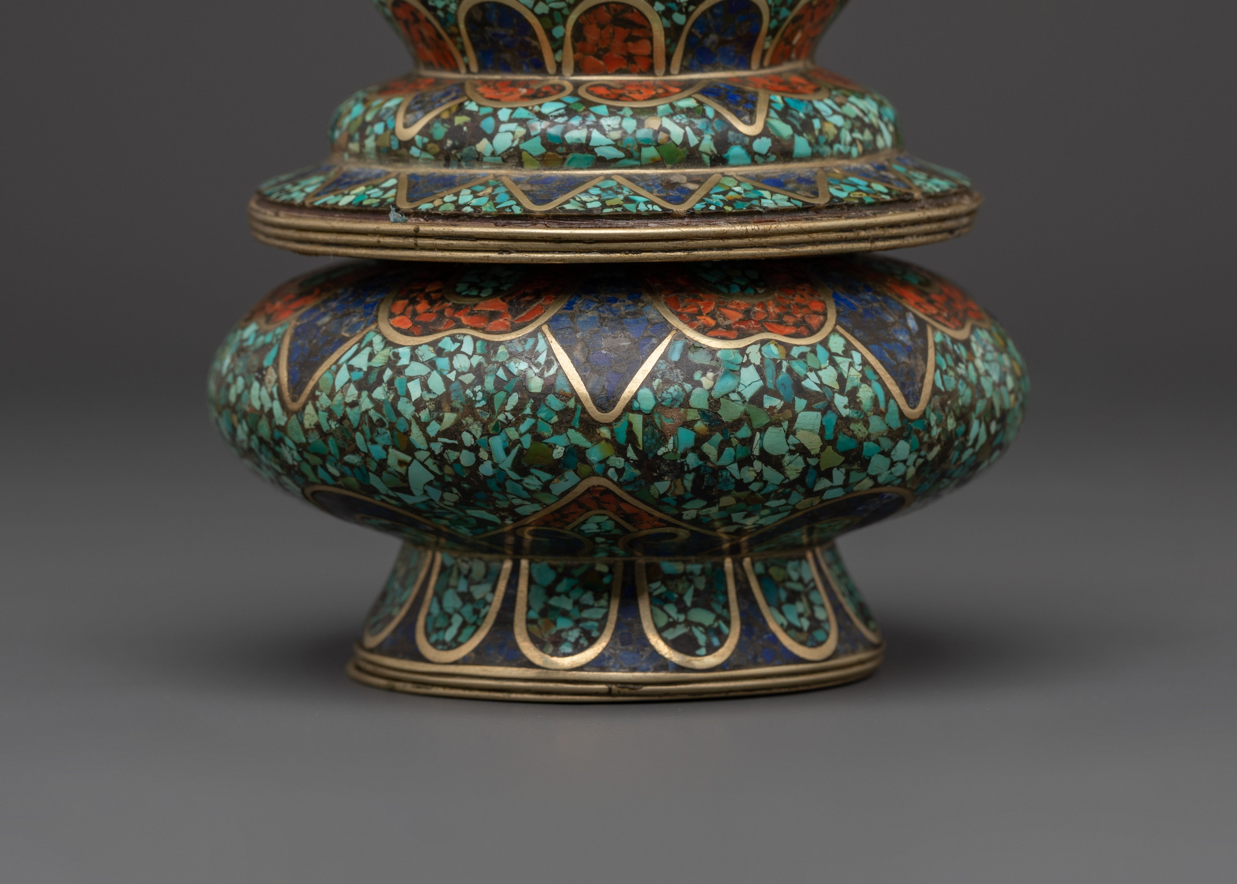 Religious Ritual Rice Pot |  Buddhist Offerings Vessel
