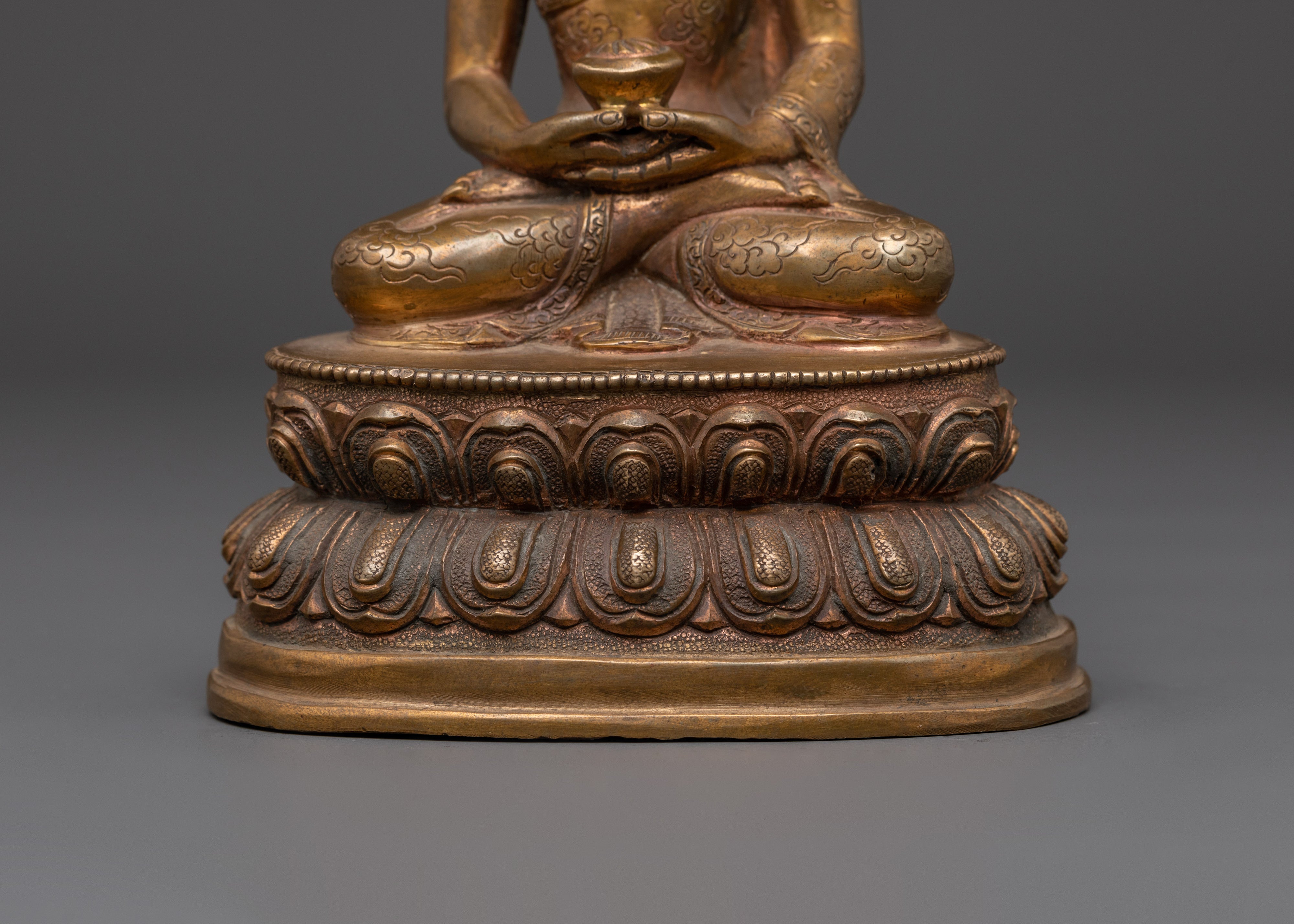 Copper Amitabha Buddha Figurine | Handcrafted Tibetan Buddha Statue