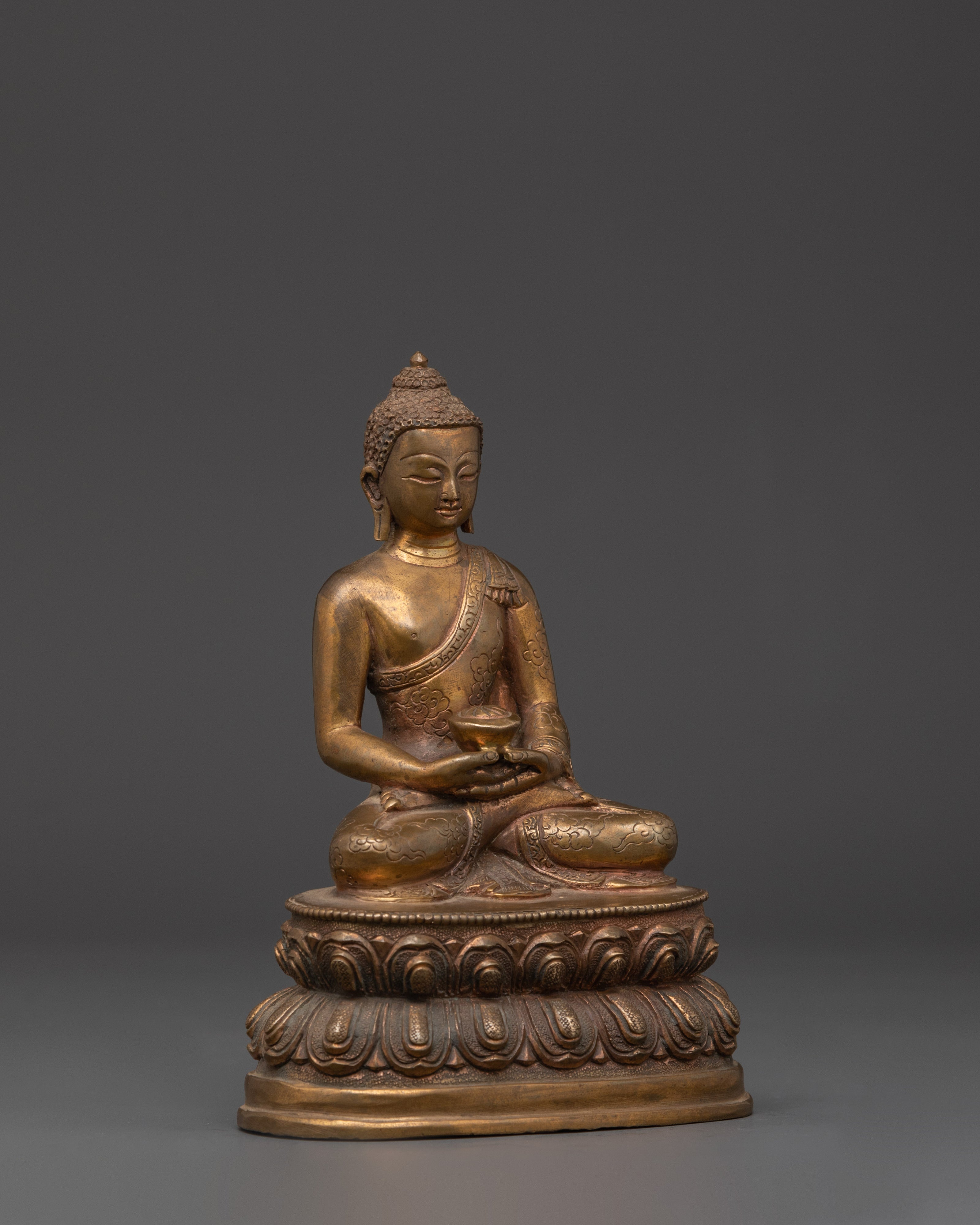 Copper Amitabha Buddha Figurine | Handcrafted Tibetan Buddha Statue
