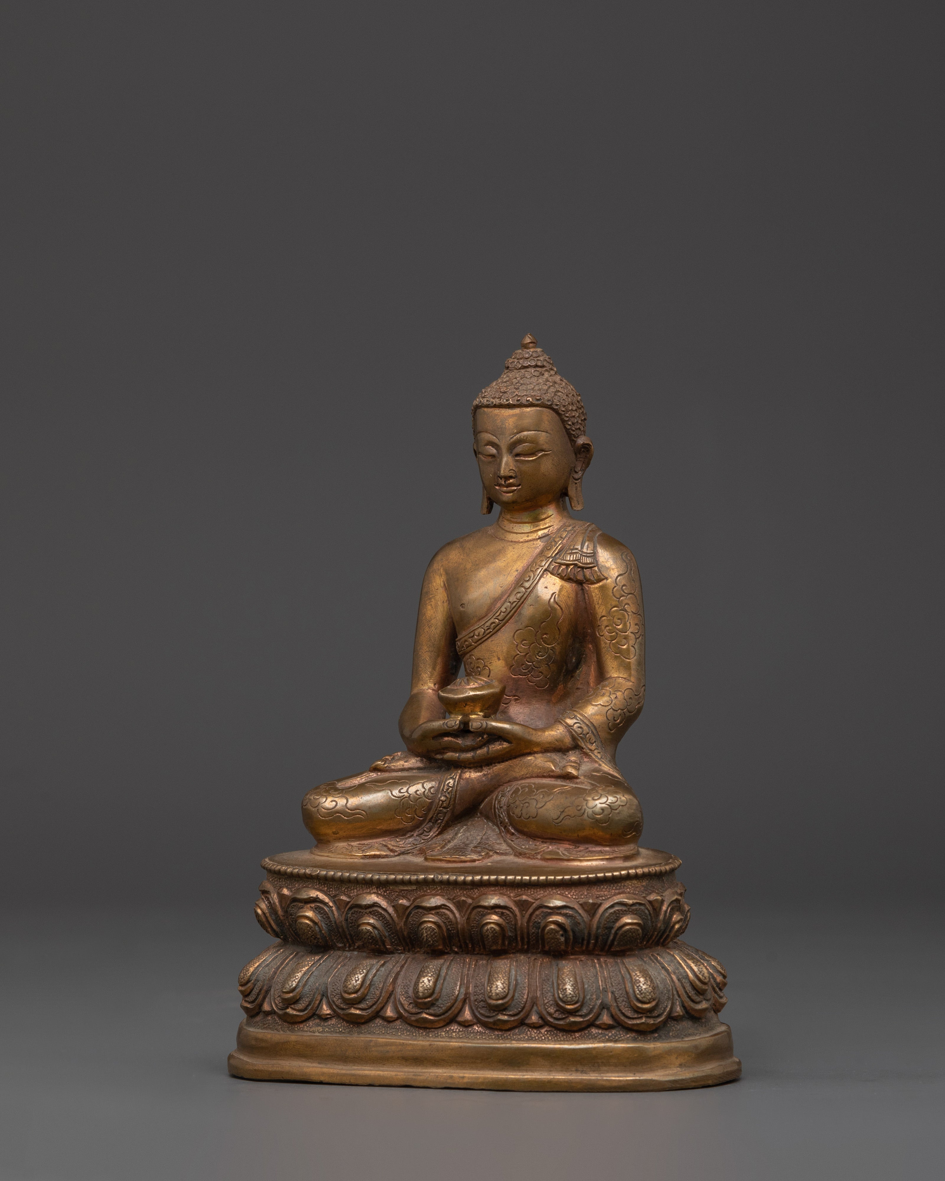 Copper Amitabha Buddha Figurine | Handcrafted Tibetan Buddha Statue