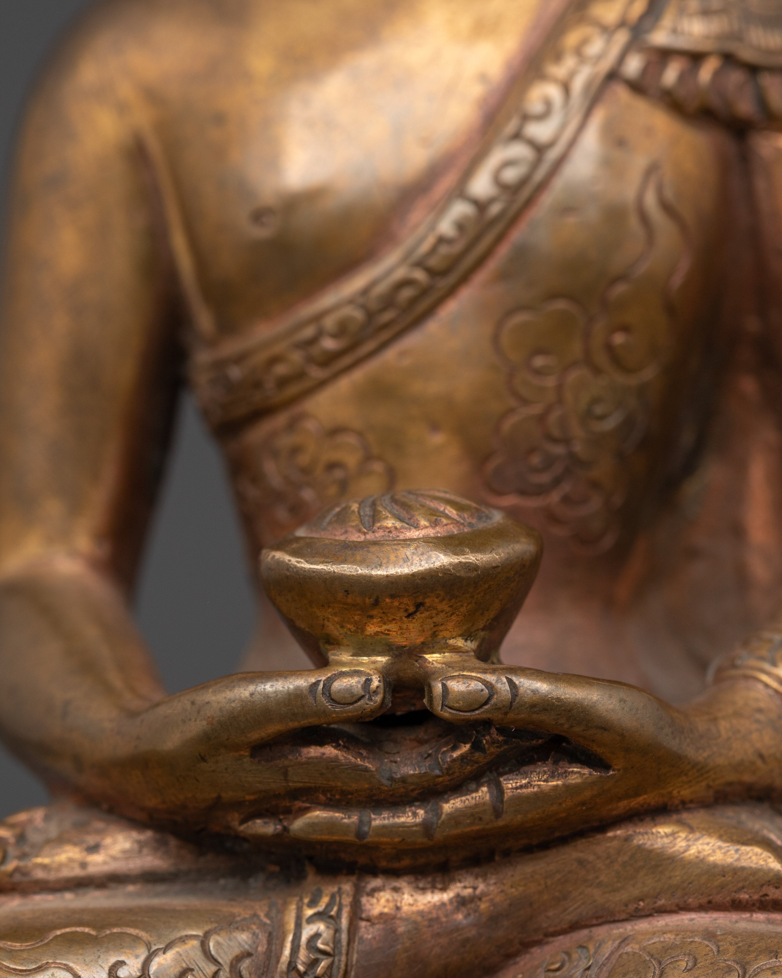 Copper Amitabha Buddha Figurine | Handcrafted Tibetan Buddha Statue