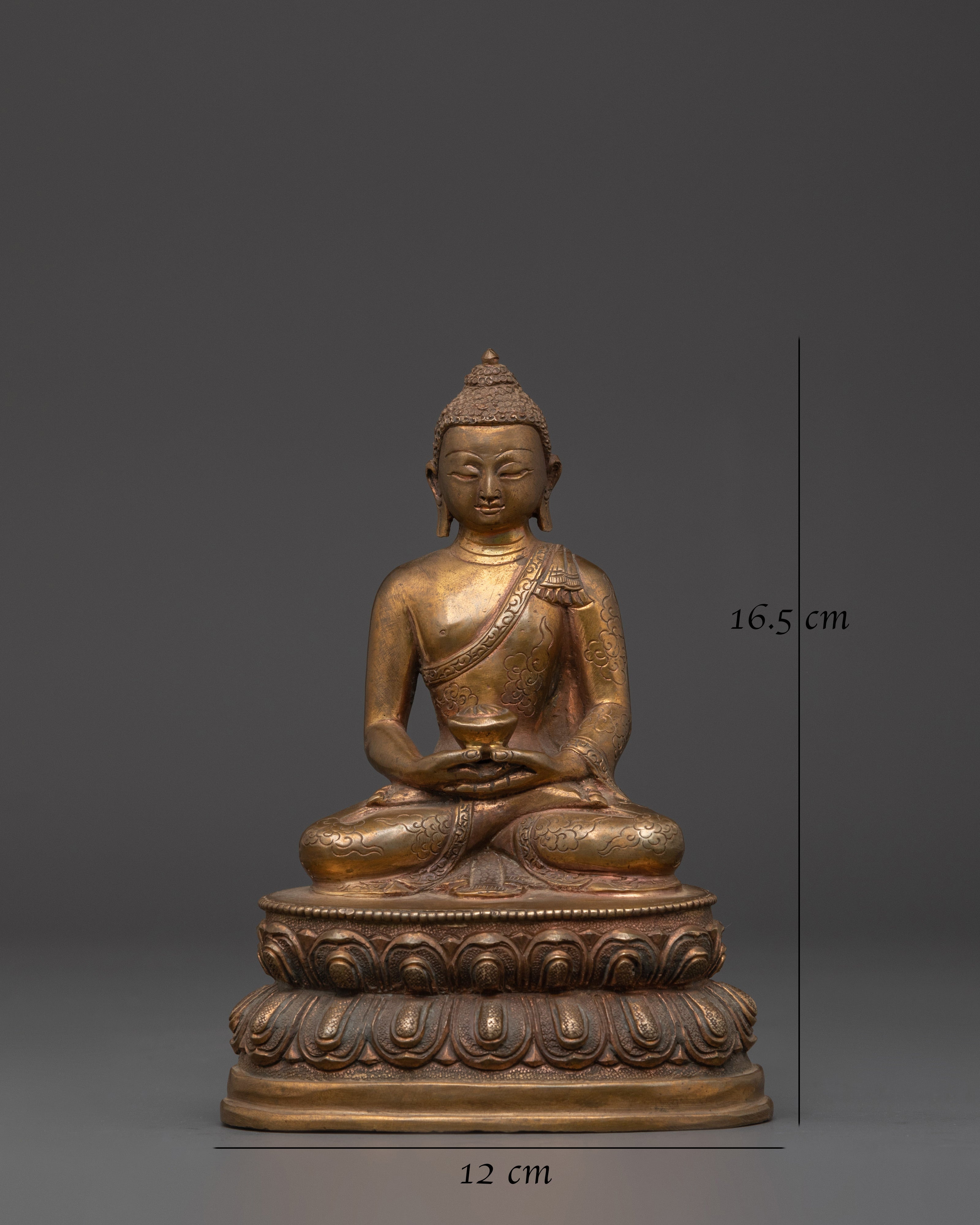 Copper Amitabha Buddha Figurine | Handcrafted Tibetan Buddha Statue