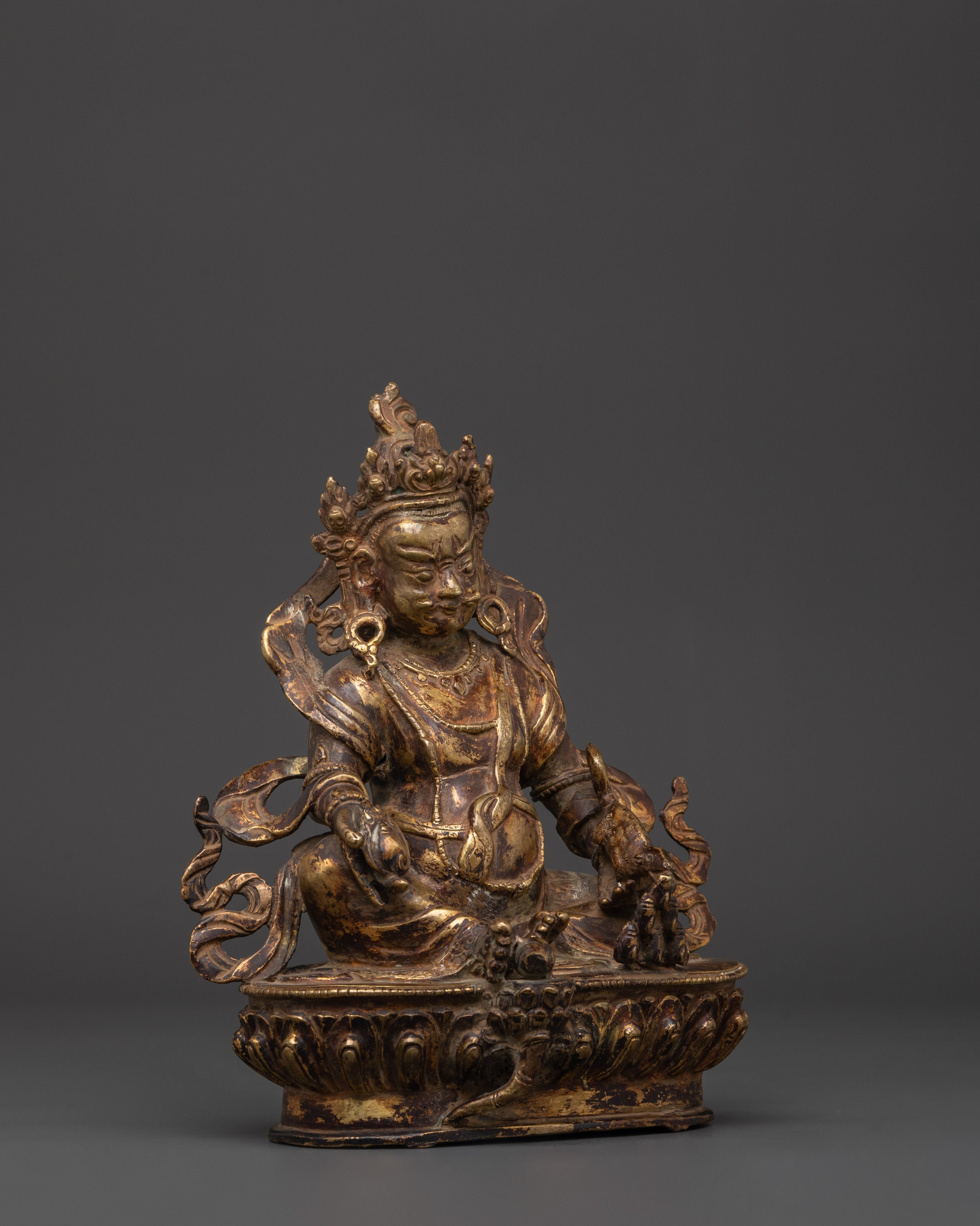 Dzambhala Copper Statue | Tibetan Wealth Deity