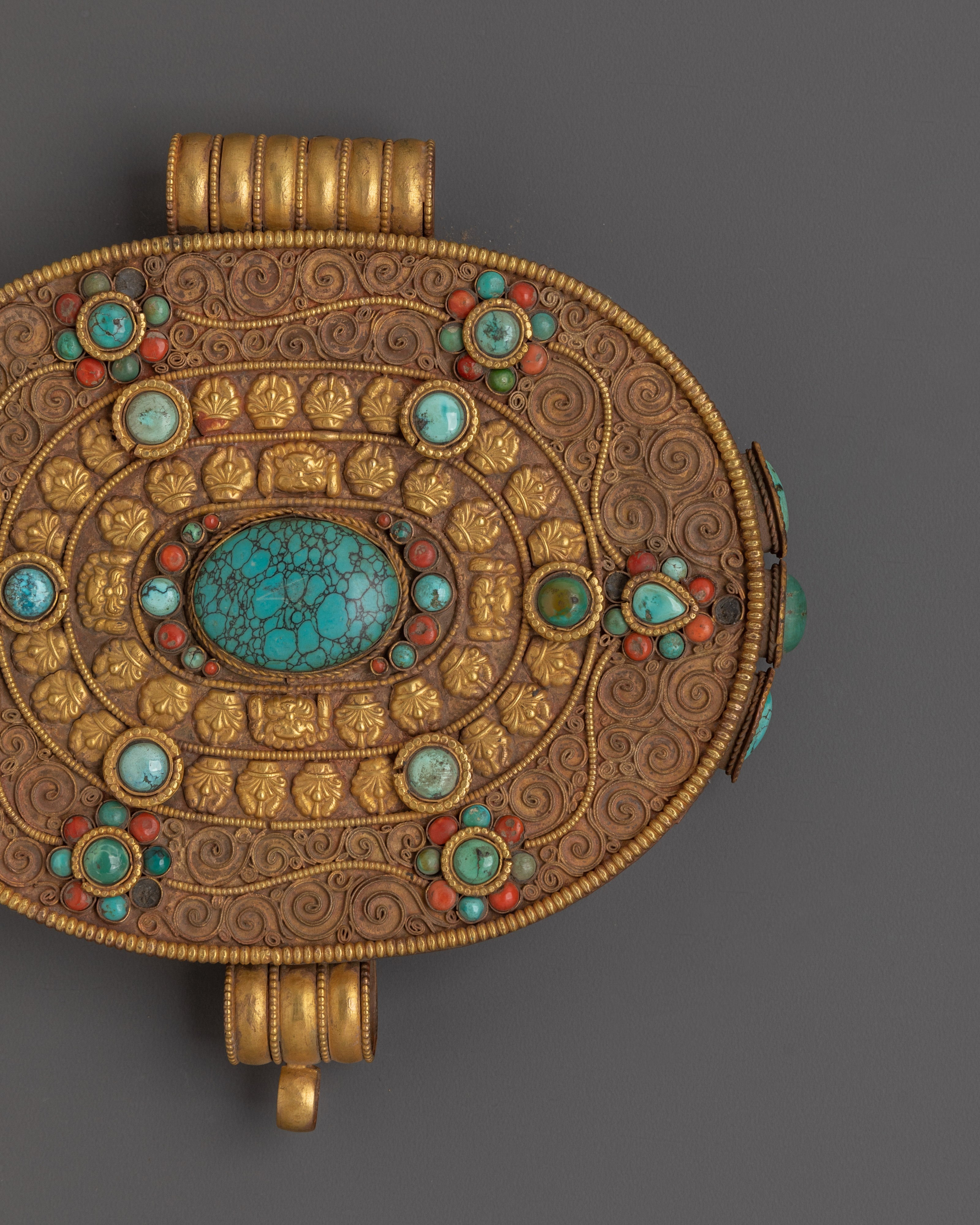 Gold Plated Ghau Box Locket | | Handcrafted Tibetan Spiritual Locket