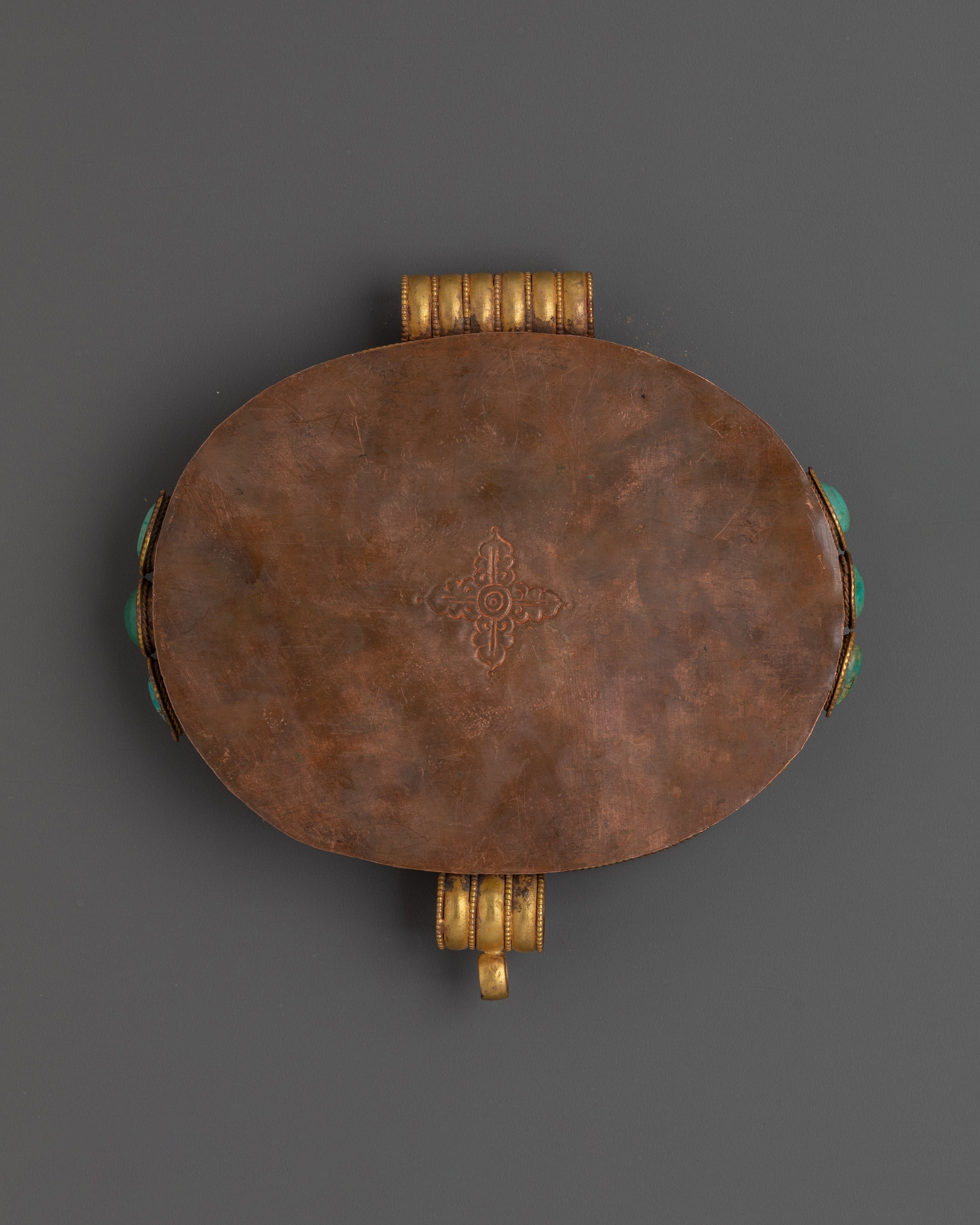 Gold Plated Ghau Box Locket | | Handcrafted Tibetan Spiritual Locket