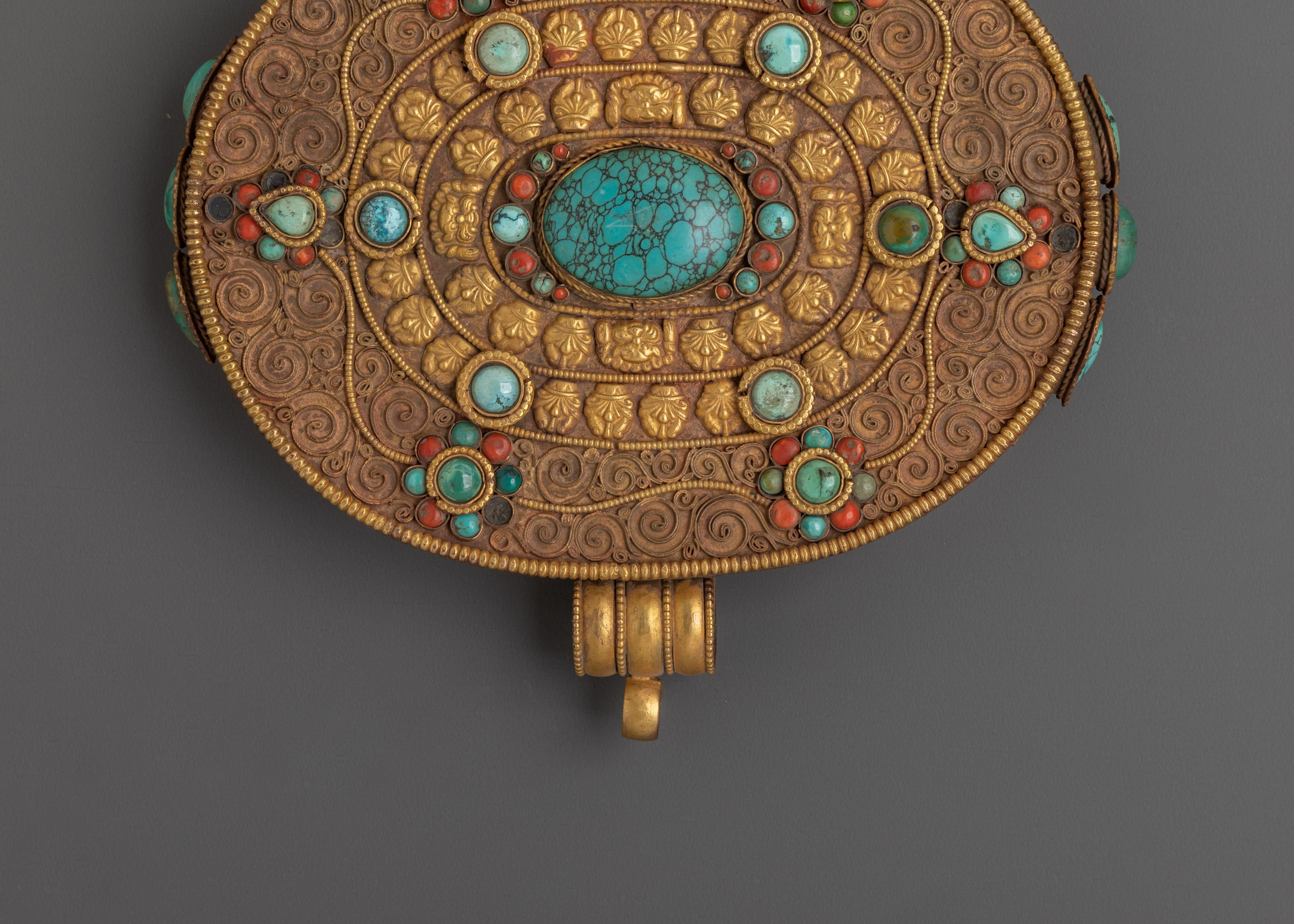 Gold Plated Ghau Box Locket | | Handcrafted Tibetan Spiritual Locket
