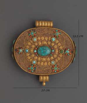 Gold Plated Ghau Box Locket | | Handcrafted Tibetan Spiritual Locket